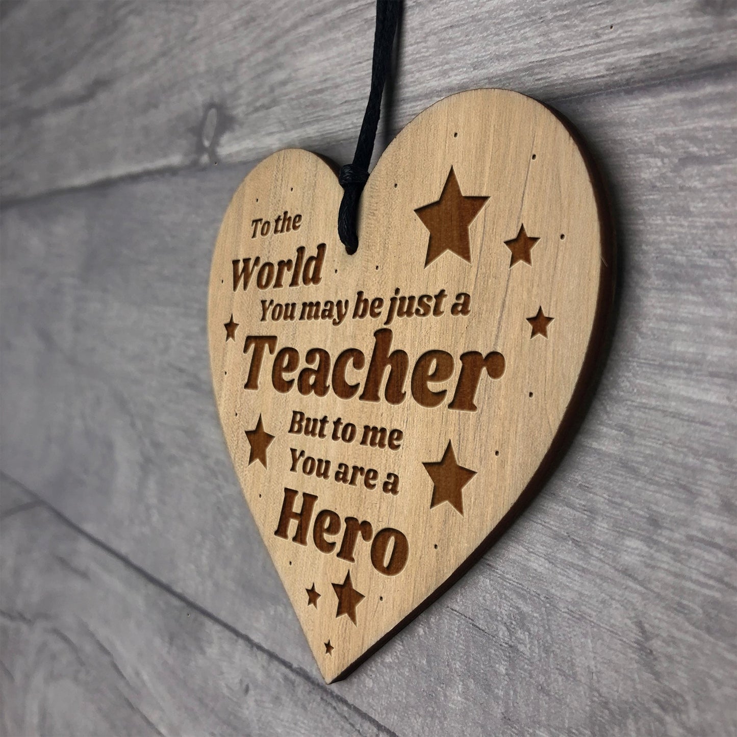 Teacher Gifts Engraved Hanging Heart Thank You Nursery School