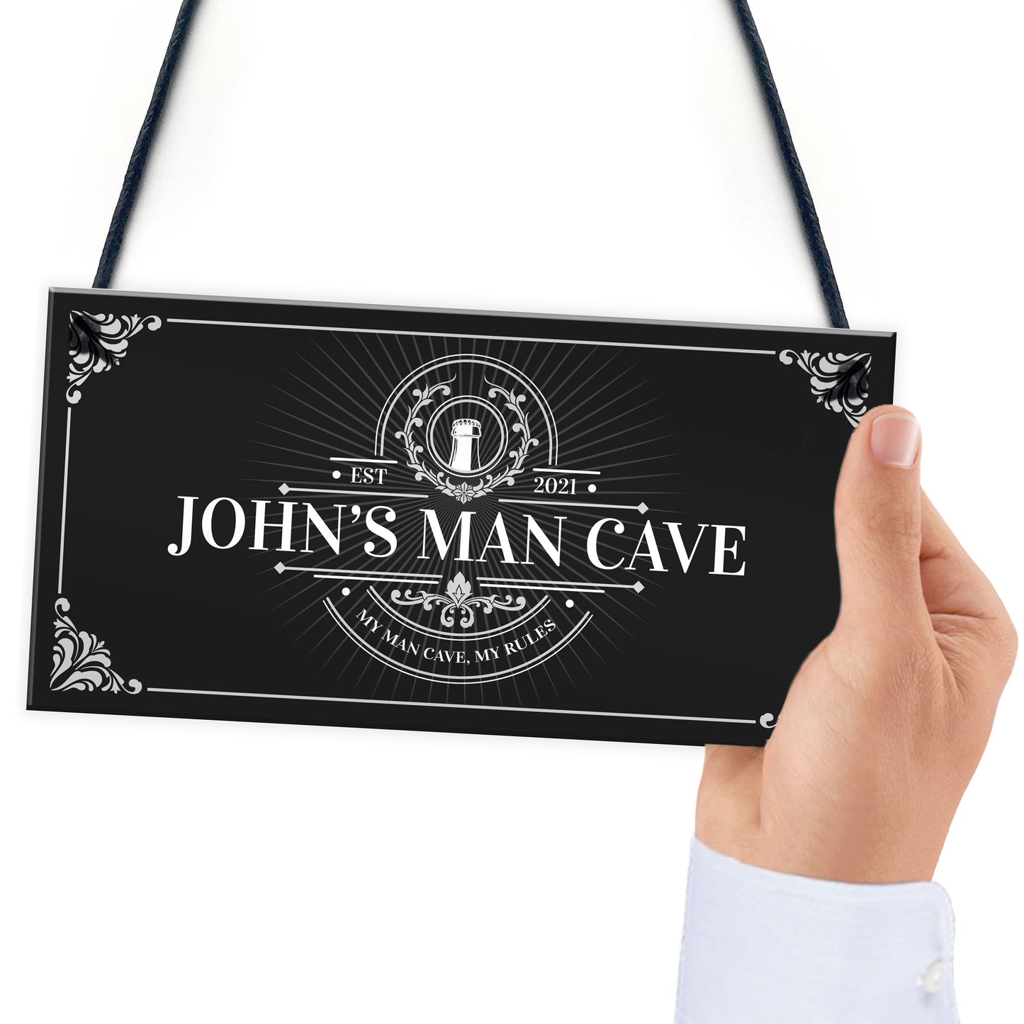 Man Cave Personalised Sign Gift For Him Home Decor Hanging Sign