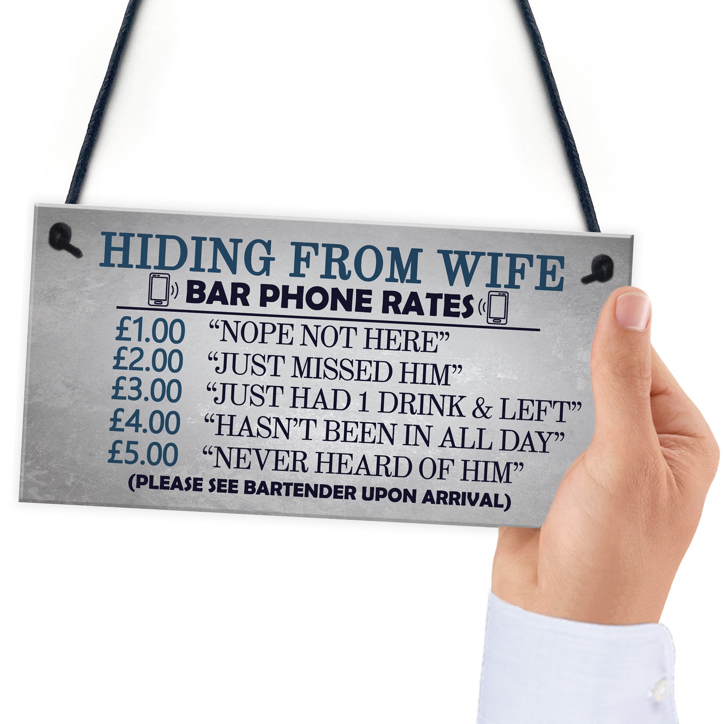 Gifts For Him Funny Man Cave Hiding From Wife Sign Pub Bar