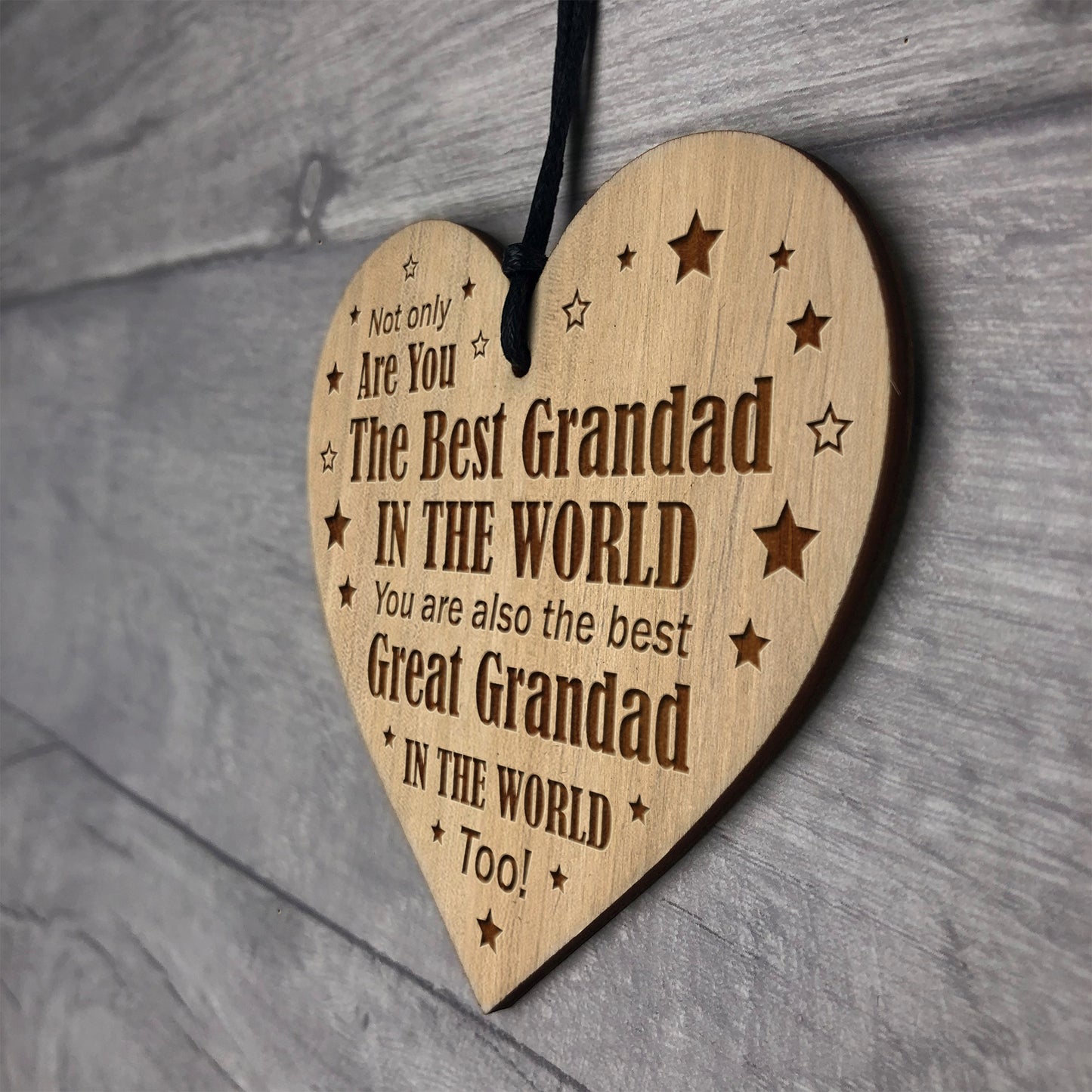 Grandad And Great Grandad Gift Engraved Heart Birthday Christmas