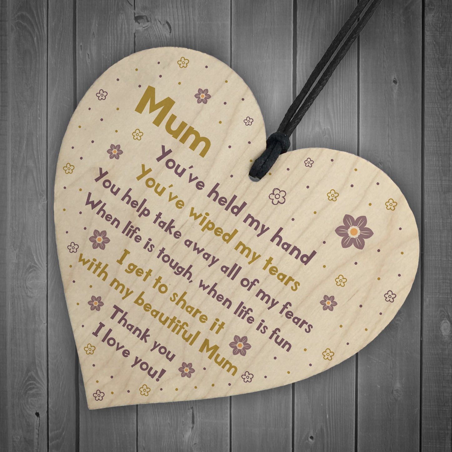 Mum Gift For Mothers Day Birthday Wood Heart Gift From Daughter