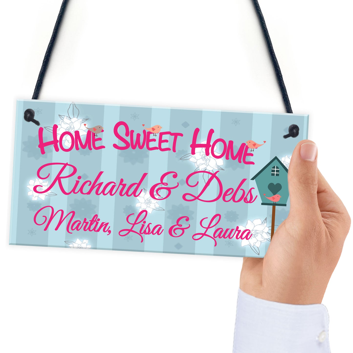 Personalised Home Sweet Home Hanging Plaque Sign Gift