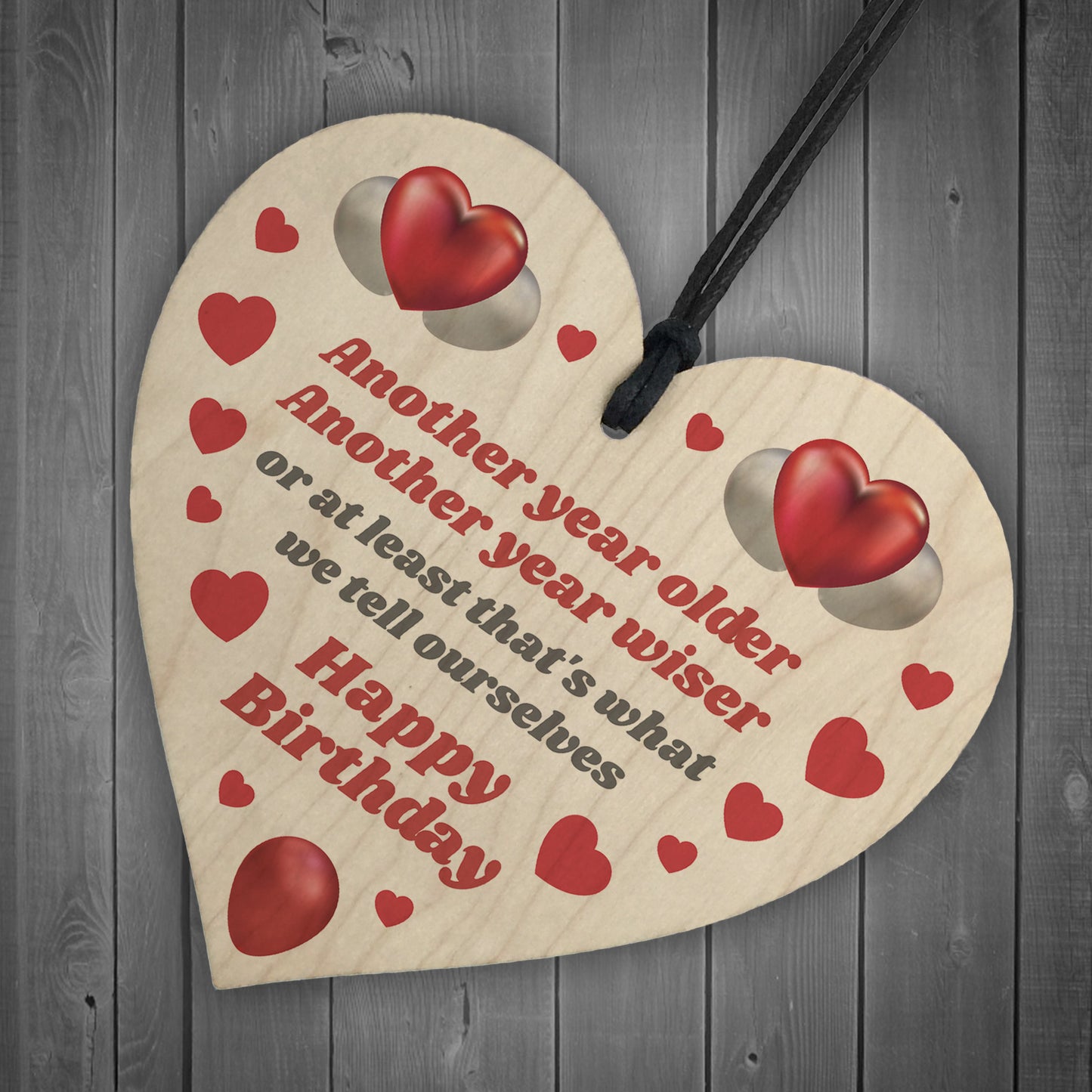 Funny Birthday Gift For Women Wood Heart 30th 40th 50th Birthday