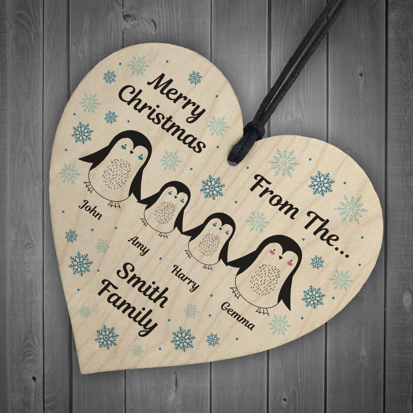 Personalised Family Of Three Four Bauble Xmas Ornament