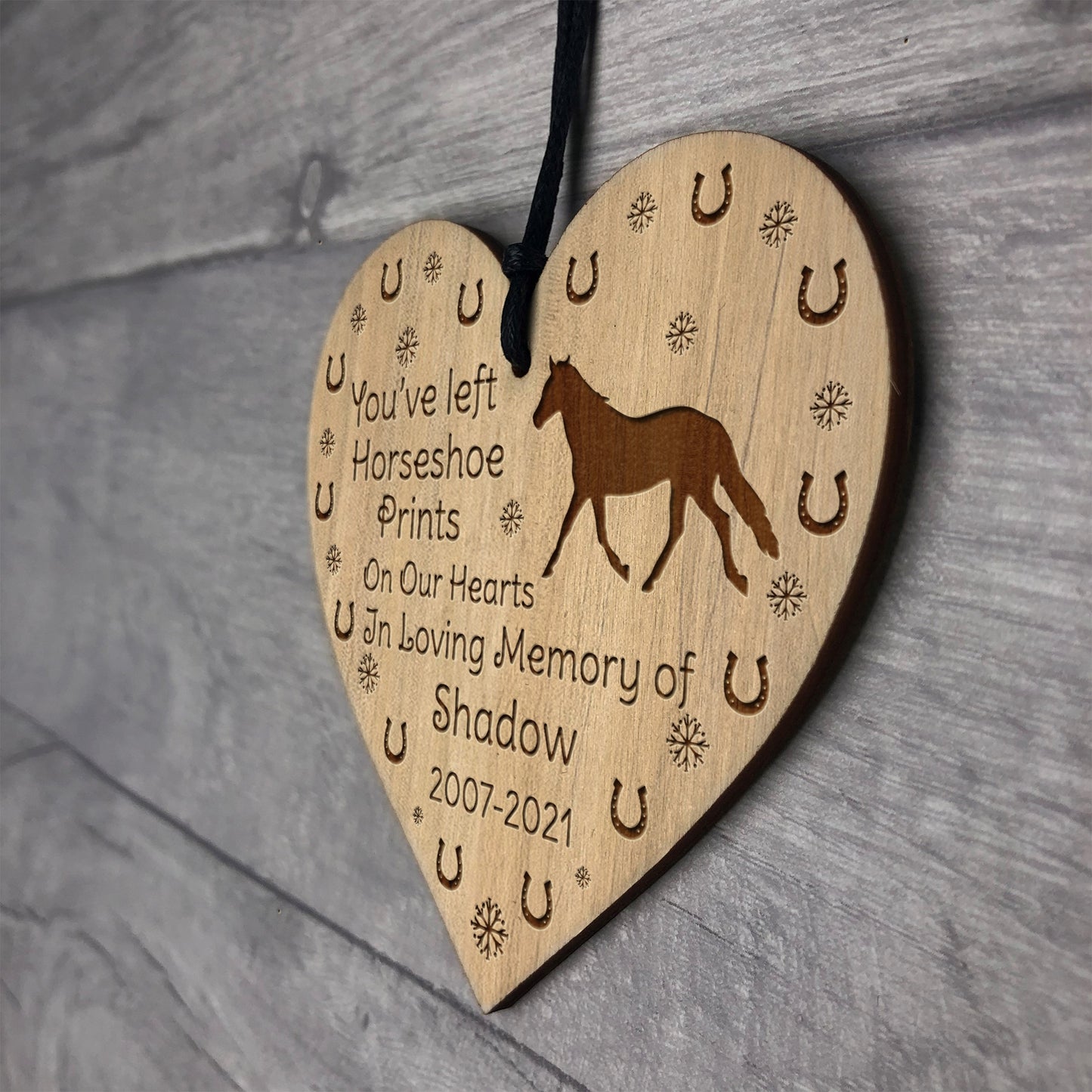 Memorial Sign For Horse Pony Engraved Heart Personalised Sign