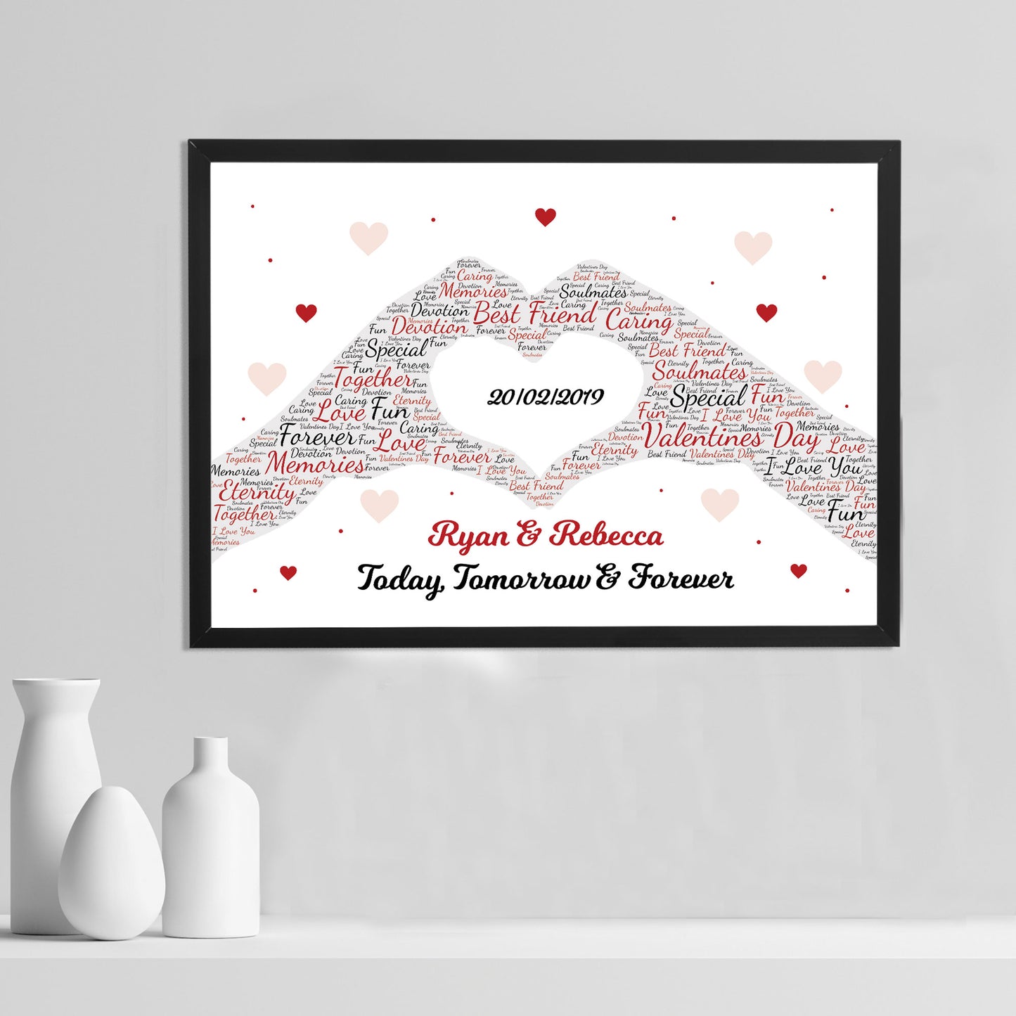 Personalised Valentines Day Print Framed Gift For Boyfriend Wife