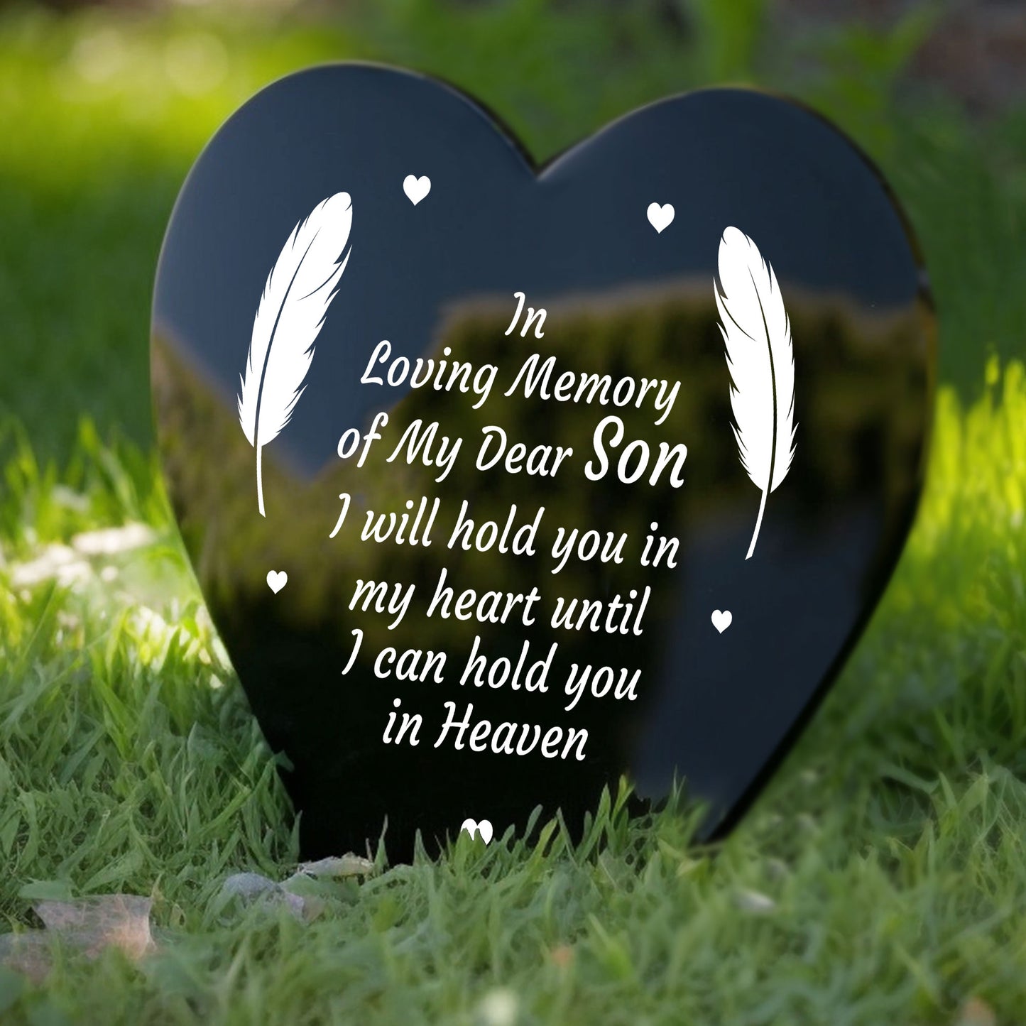 Son Memorial Plaque Heart Stake Grave Marker Remembrance Gift