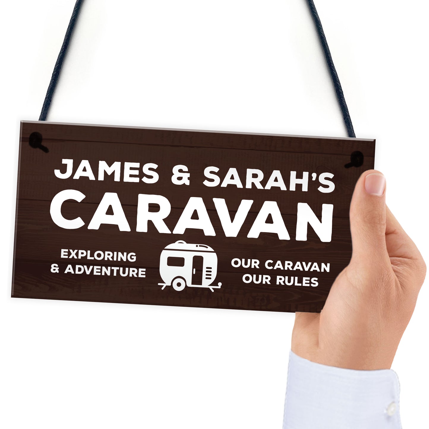 Personalised Caravan Sign Hanging Door Wall Plaque Campervan