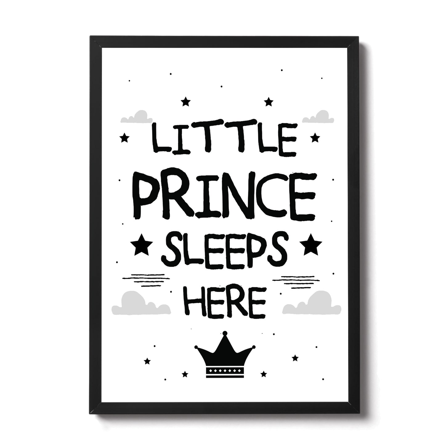 Boys Nursery Decoration Framed Print Prince Sleeps Here Son Gift