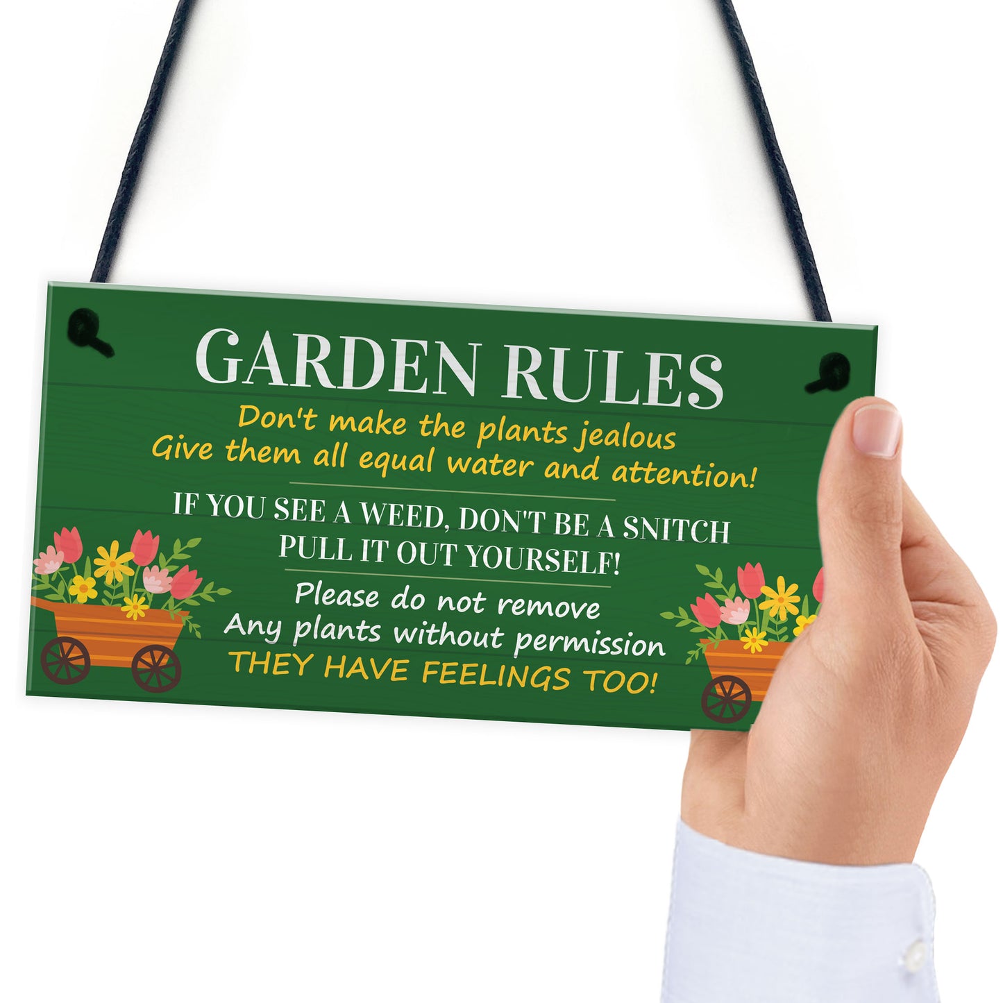 Garden Rules Funny Sign Outdoor Decor For Garden Shed Summer