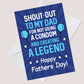 Rude Fathers Day Card Novelty Card For Dad Daddy Cheeky Card