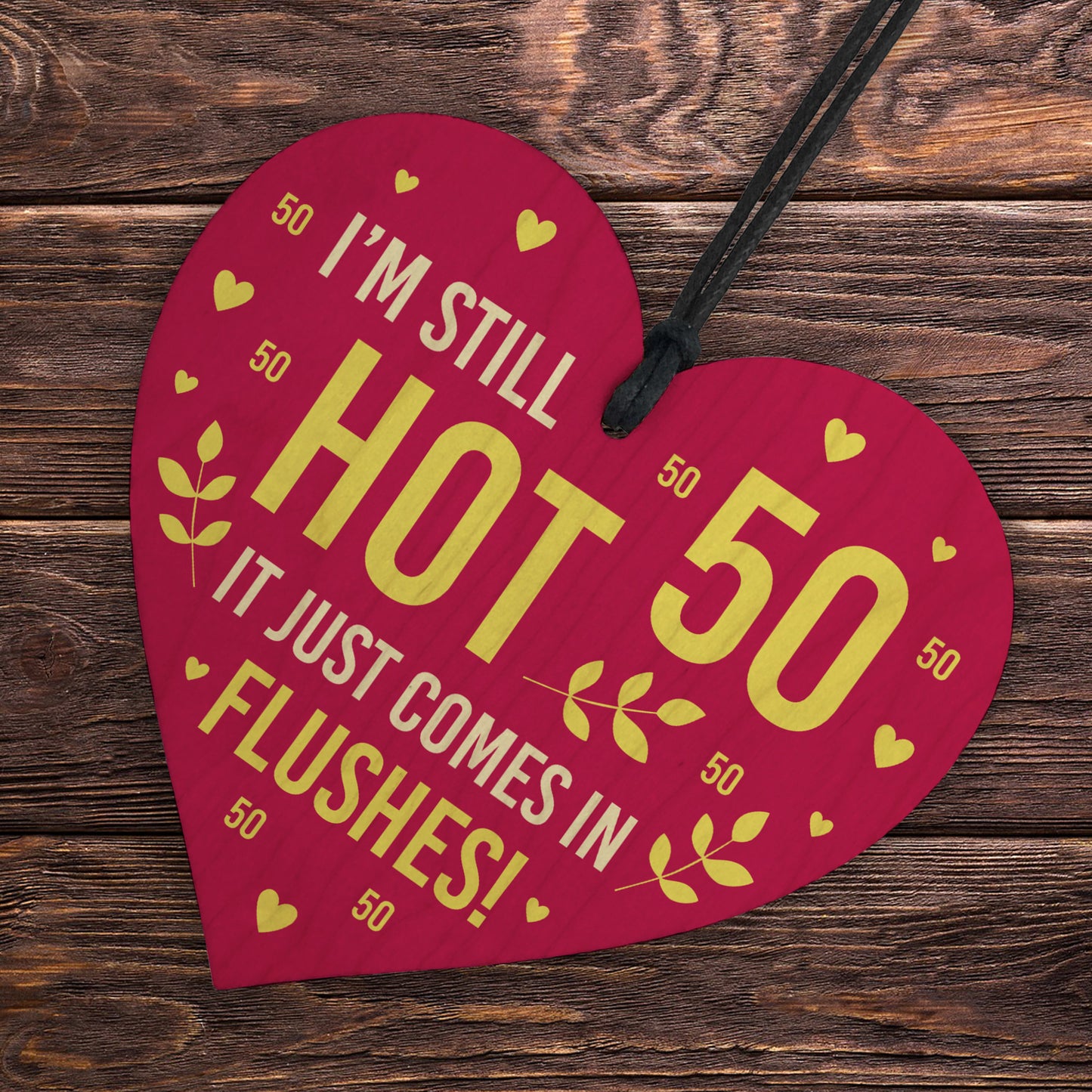 50th Birthday Gifts For Women Funny Wooden Heart Mum Nan Gift