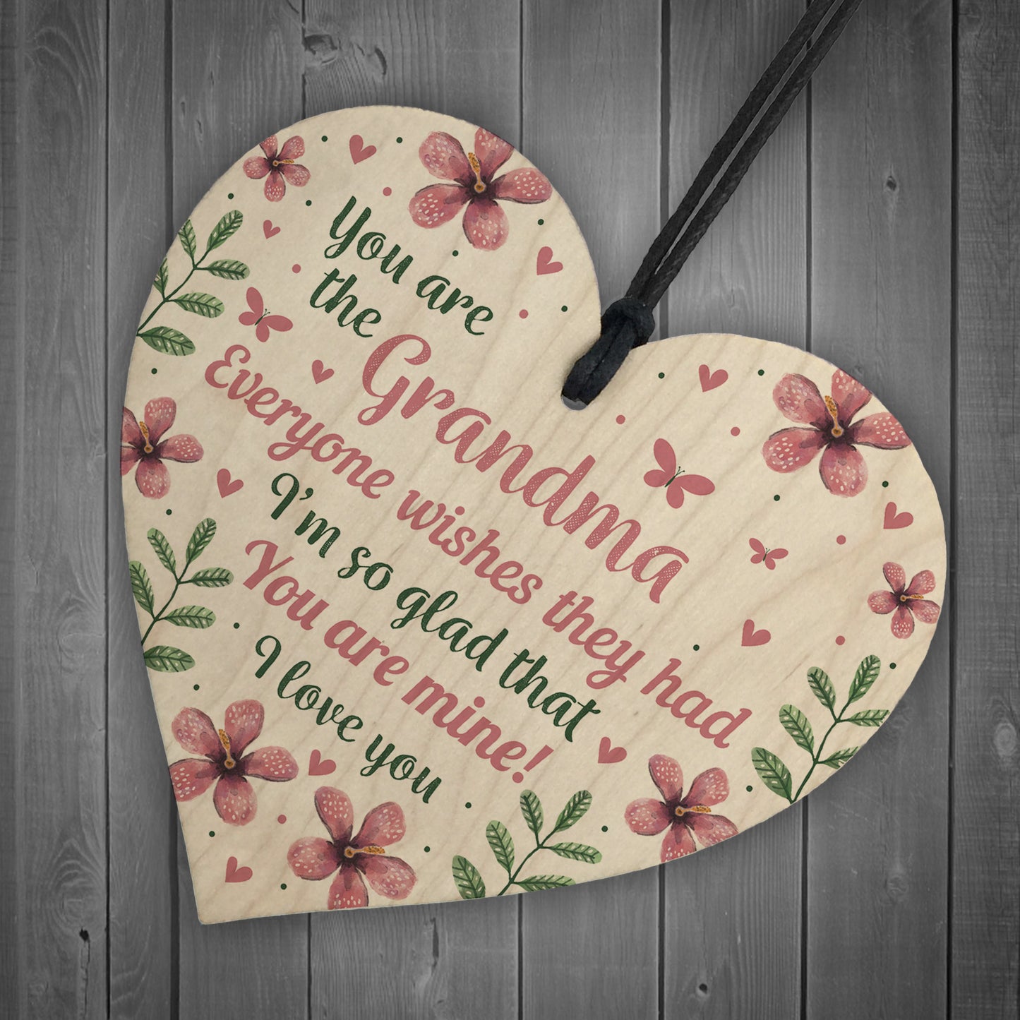 Nan Birthday Gifts Mothers Day Gift Wooden Heart Gran Grandma