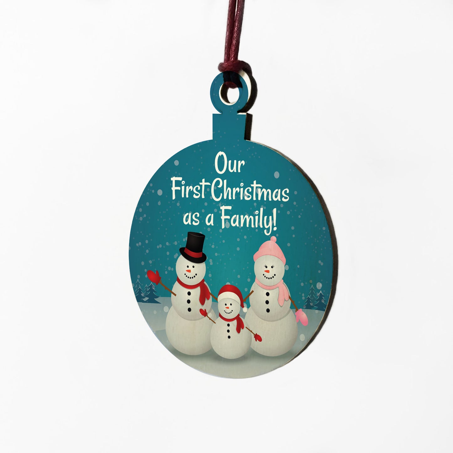 1st Christmas Bauble As A Family Wood Hanging Babys 1st Xmas