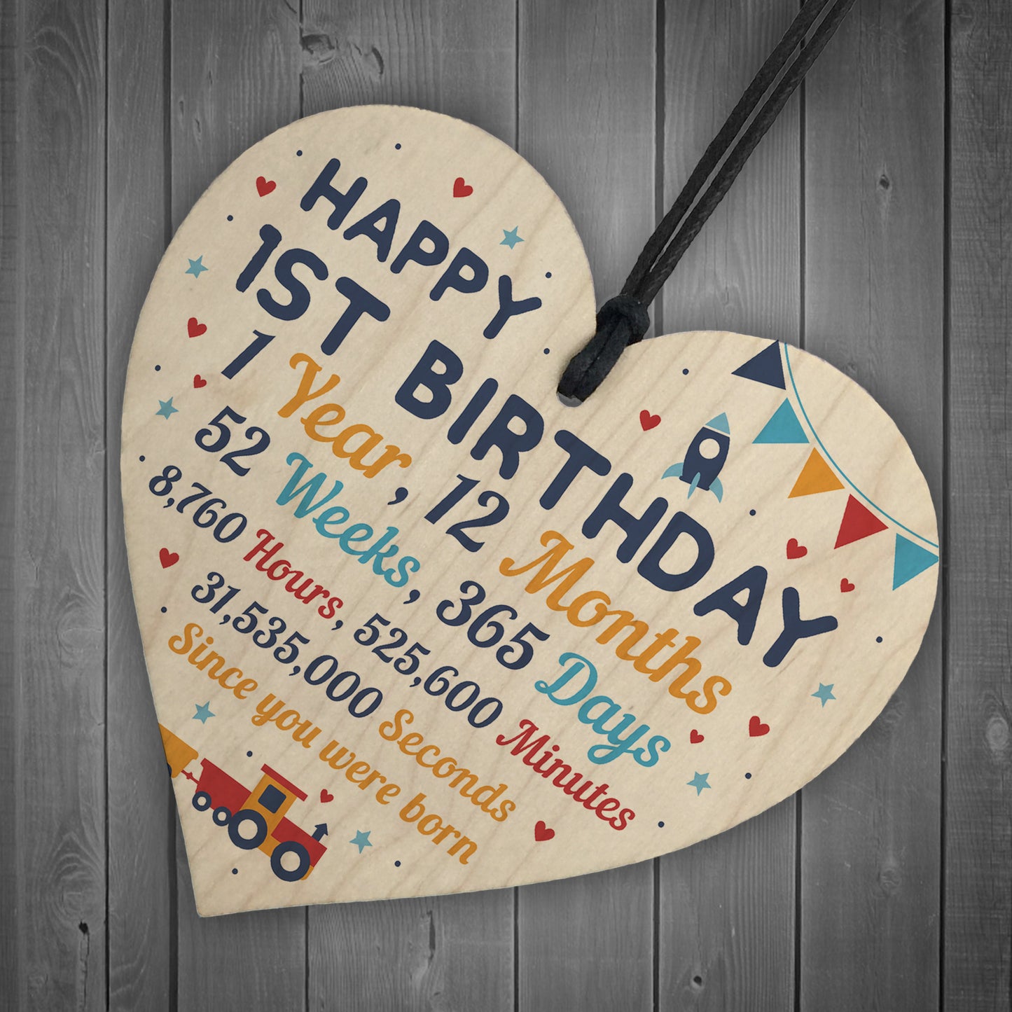 Happy 1st Birthday Gift For Daughter Son Wooden Heart Decoration