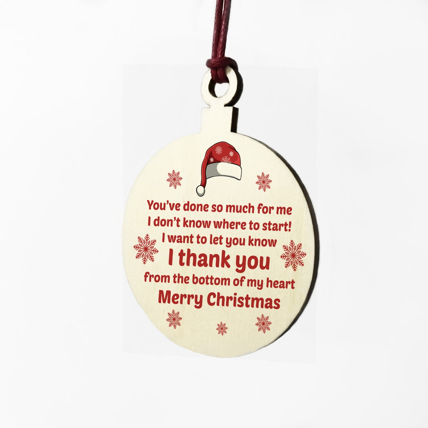 Special Thank You Gift For Friend Teacher Wood Bauble Christmas