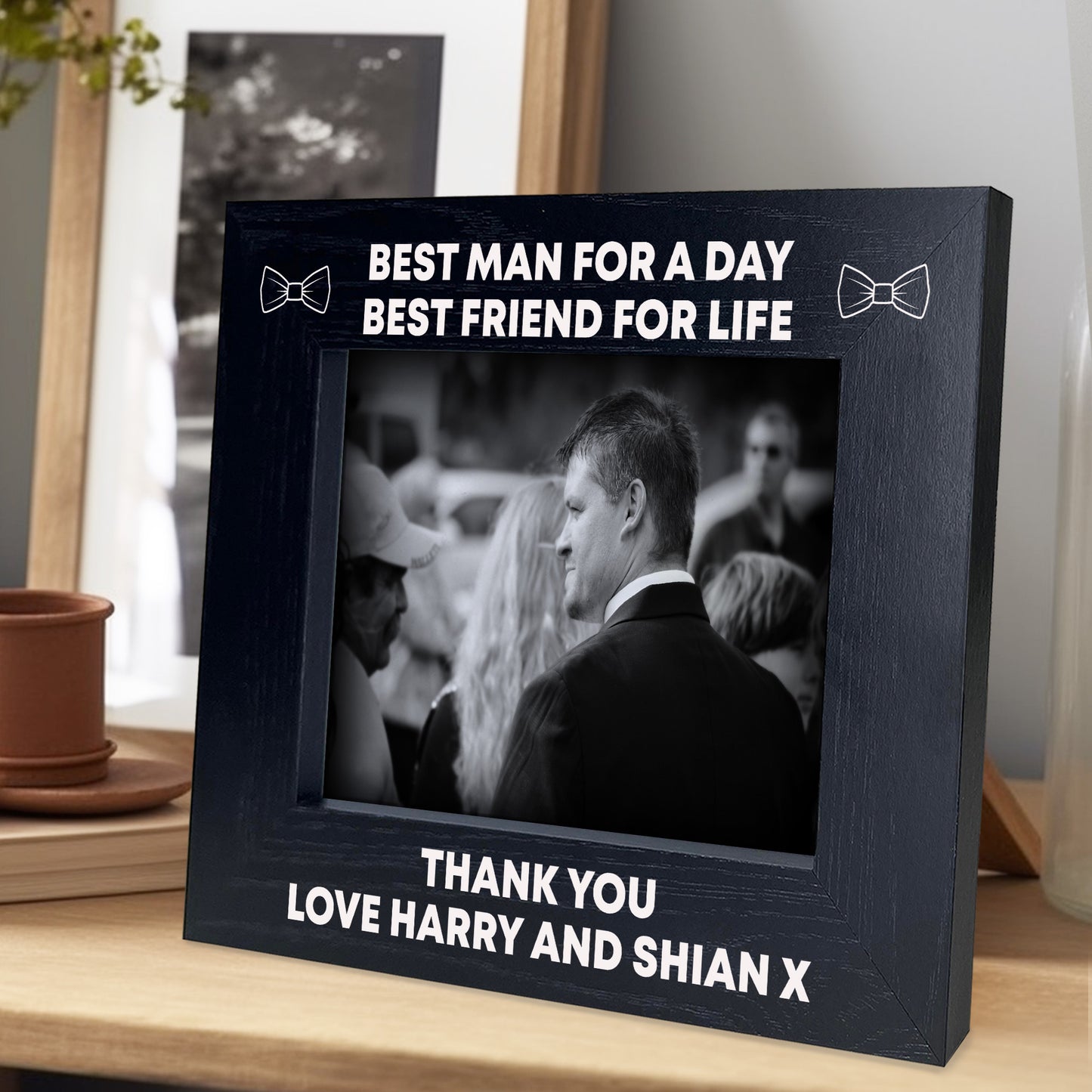 Thank You Gift For Best Man Personalised Wooden Photo Frame Gift