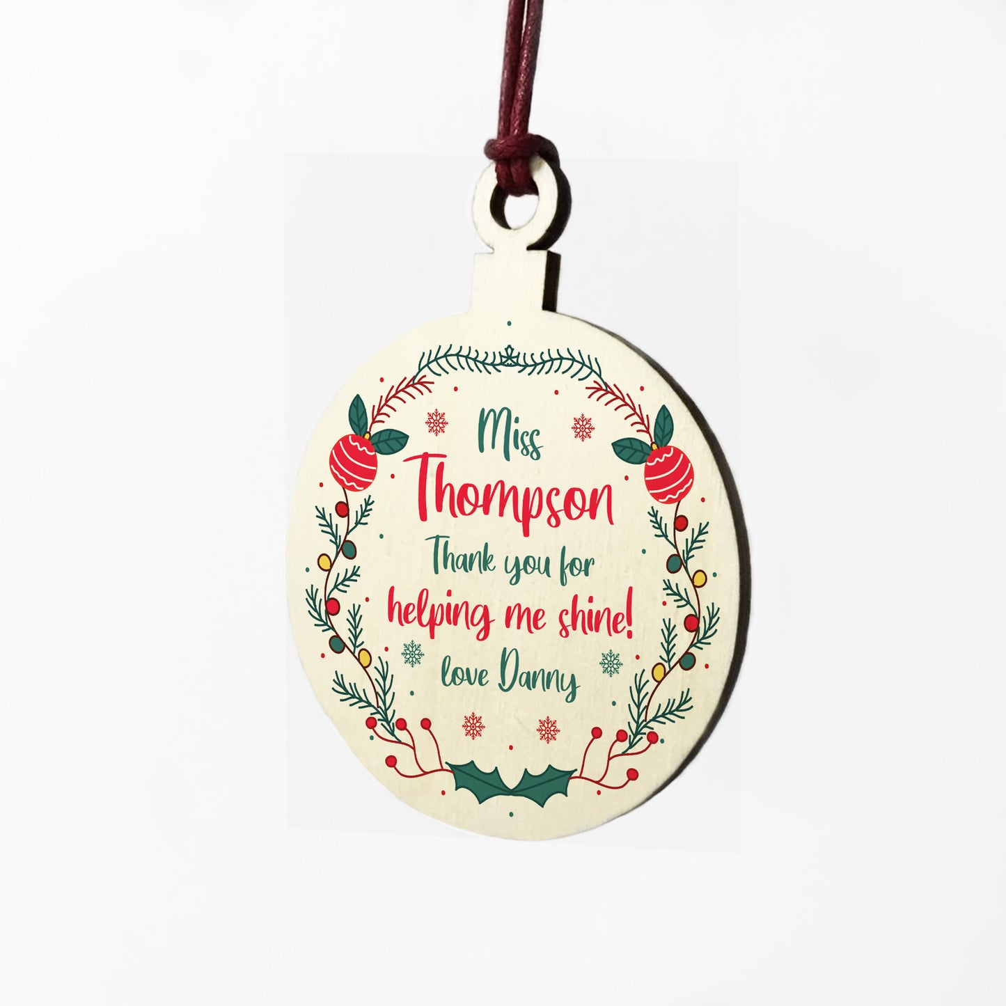 Thank You Christmas Gift For Teacher Assistant Personalised