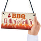 BBQ Chillin & Grillin Barbecue Outdoor Garden Plaque Bar Sign