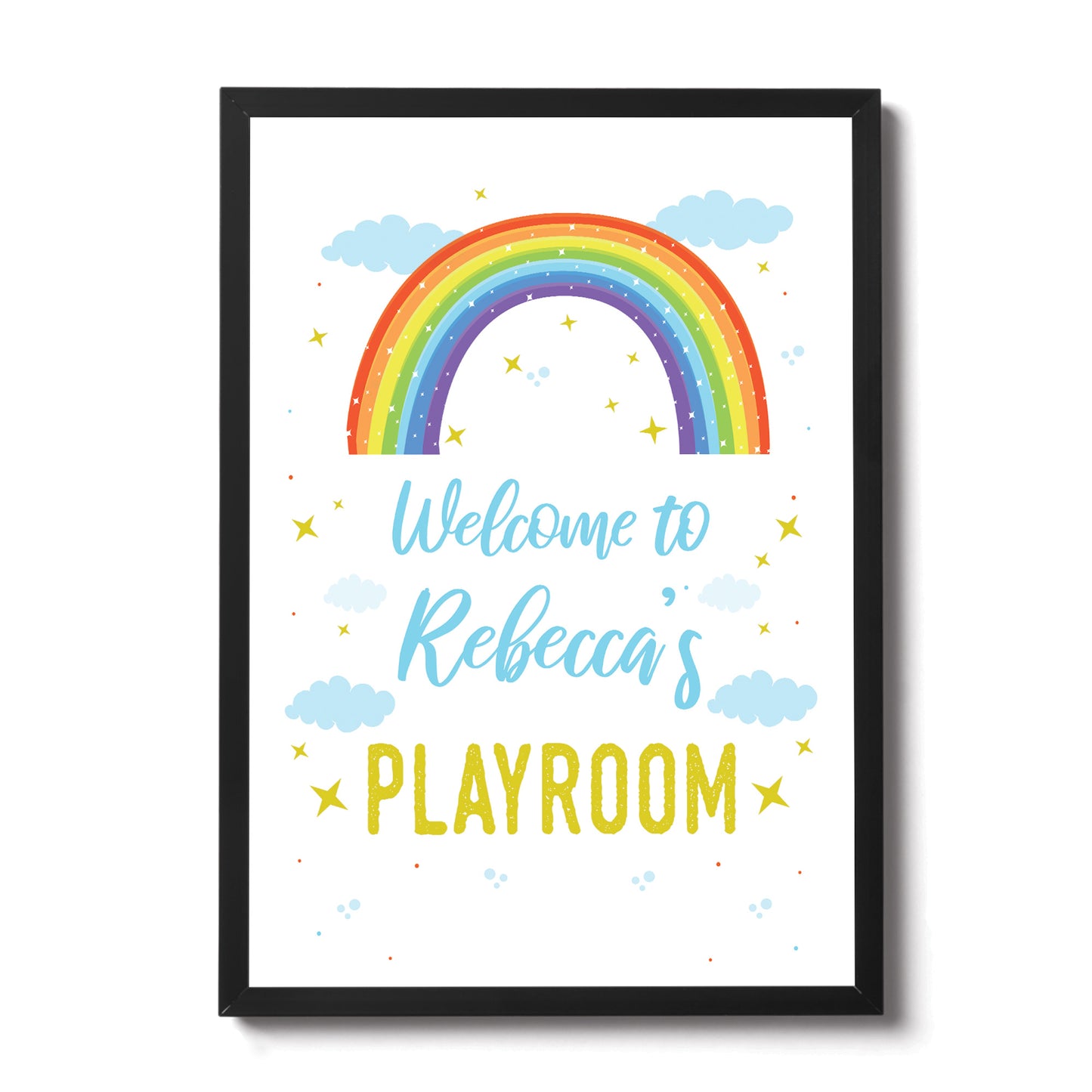 Personalised Kids Play Room Wall Print Nursery Decorations Art