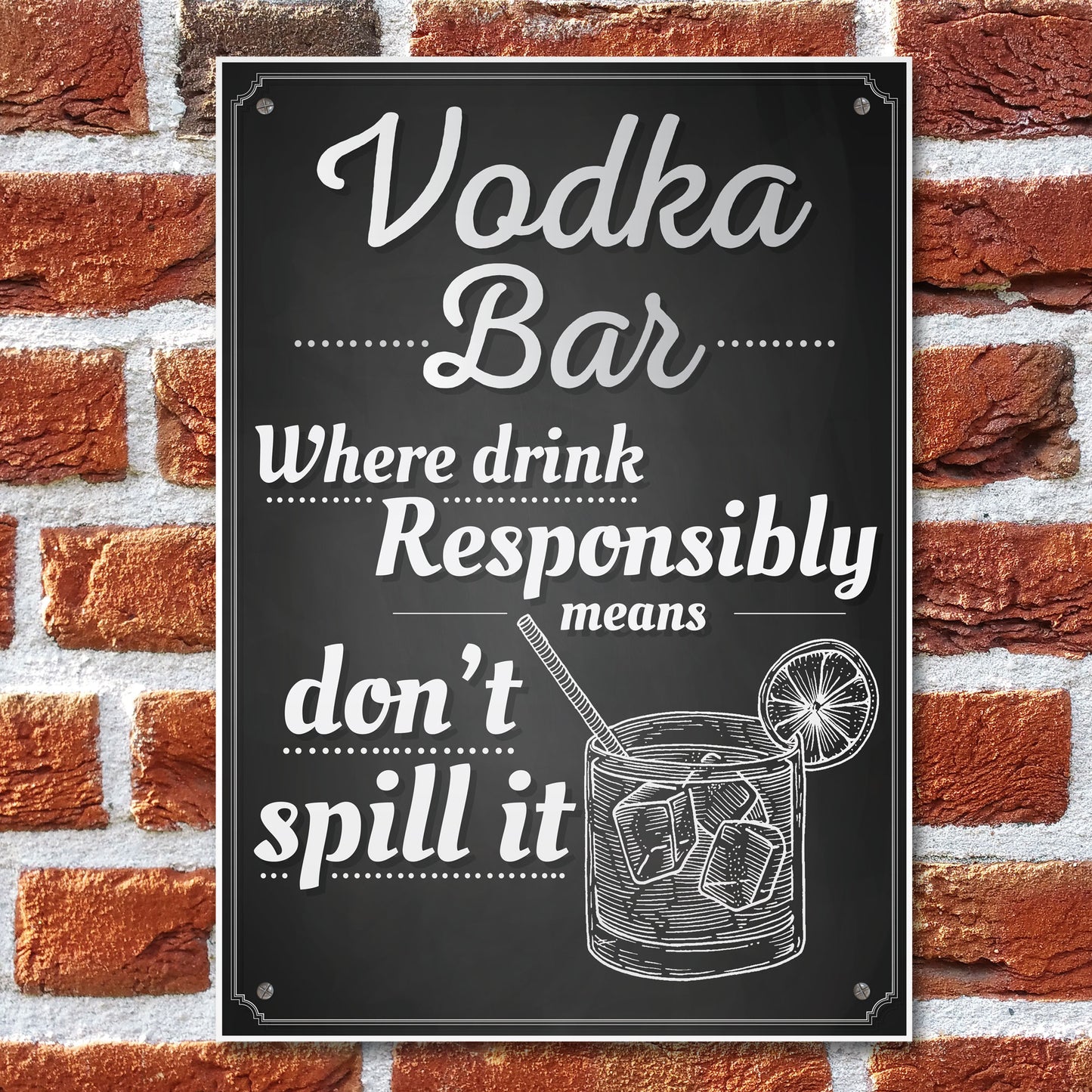 Vodka Bar Hanging Plaque Alcohol Party Birthday Gift Garden Pub