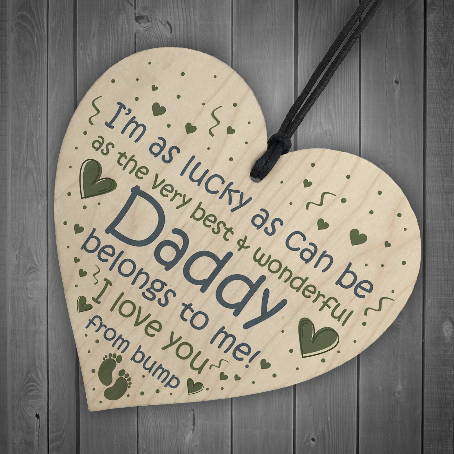 Daddy To Be Gifts Wooden Heart Fathers Day Gift From Bump Gifts