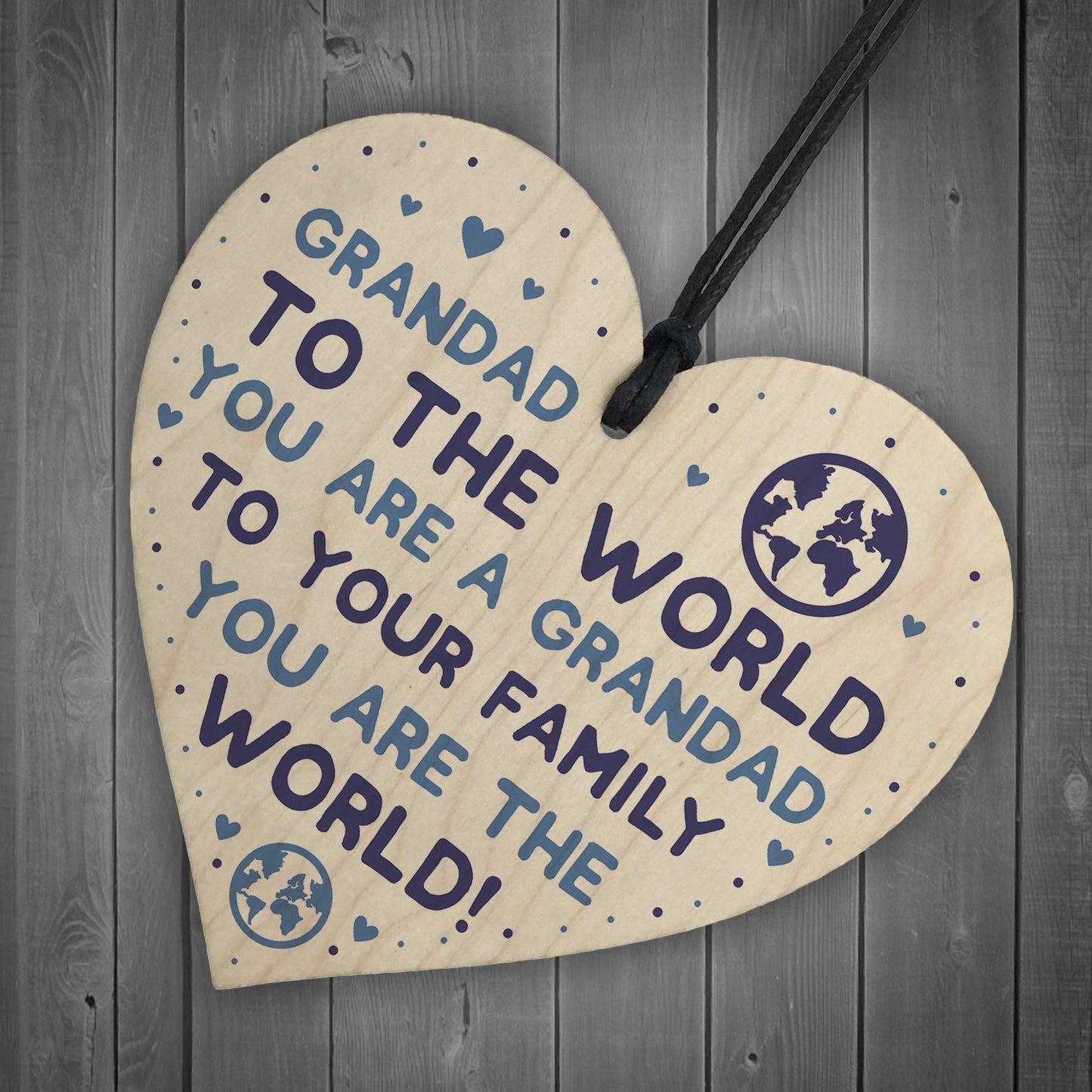 Fathers Day Gifts For Grandad Dad Wood Heart Birthday Gift