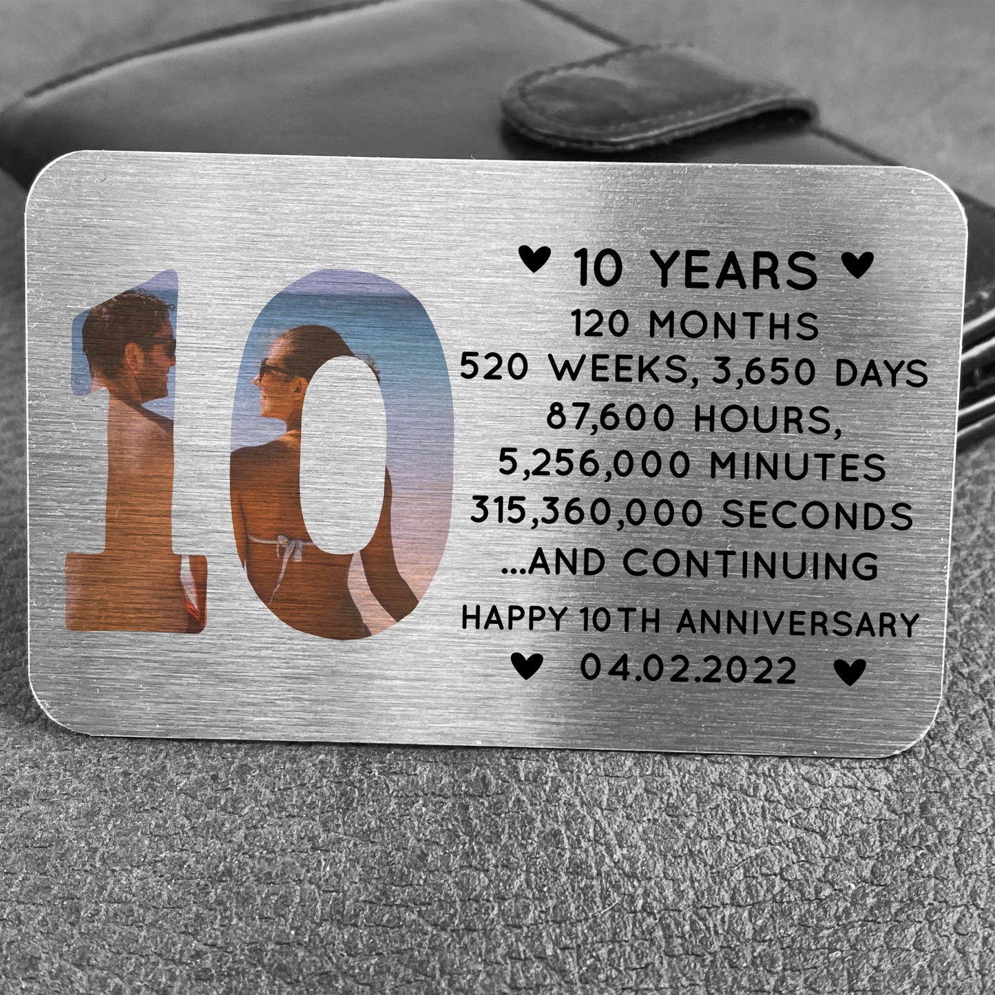 10th Anniversary Gift Personalised Card Gift For Husband Wife