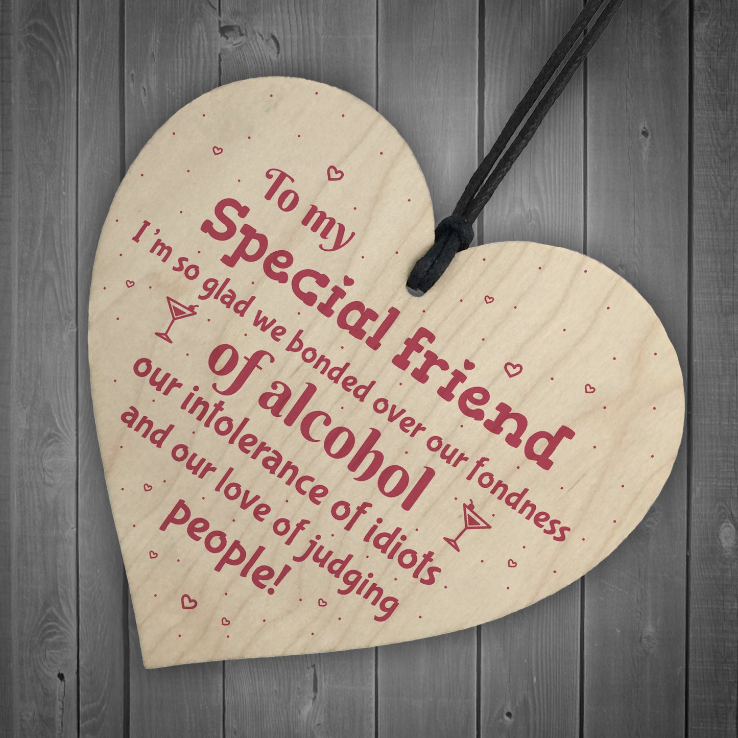 Handmade Special Friend Wooden Plaque Gift Friendship Alcohol