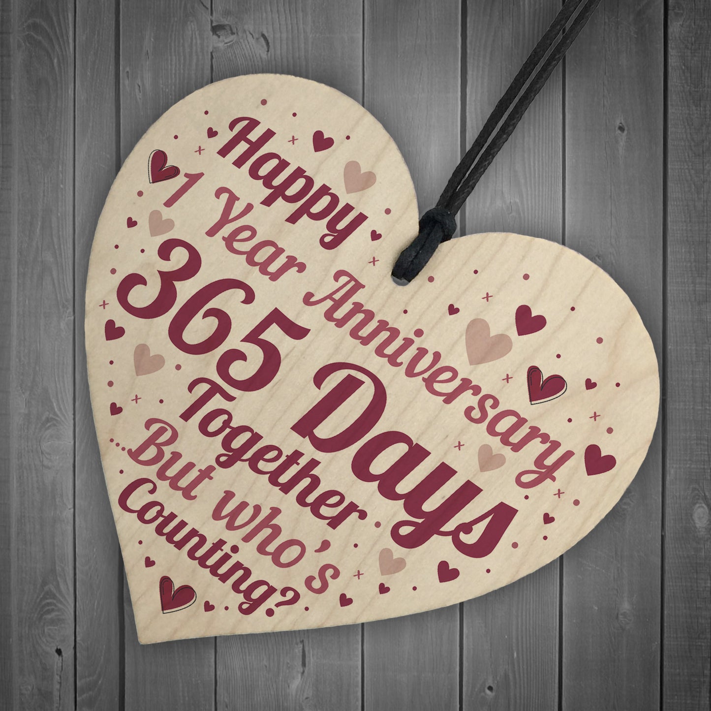 1st Anniversary Gift First Anniversary Wood Heart Husband Wife