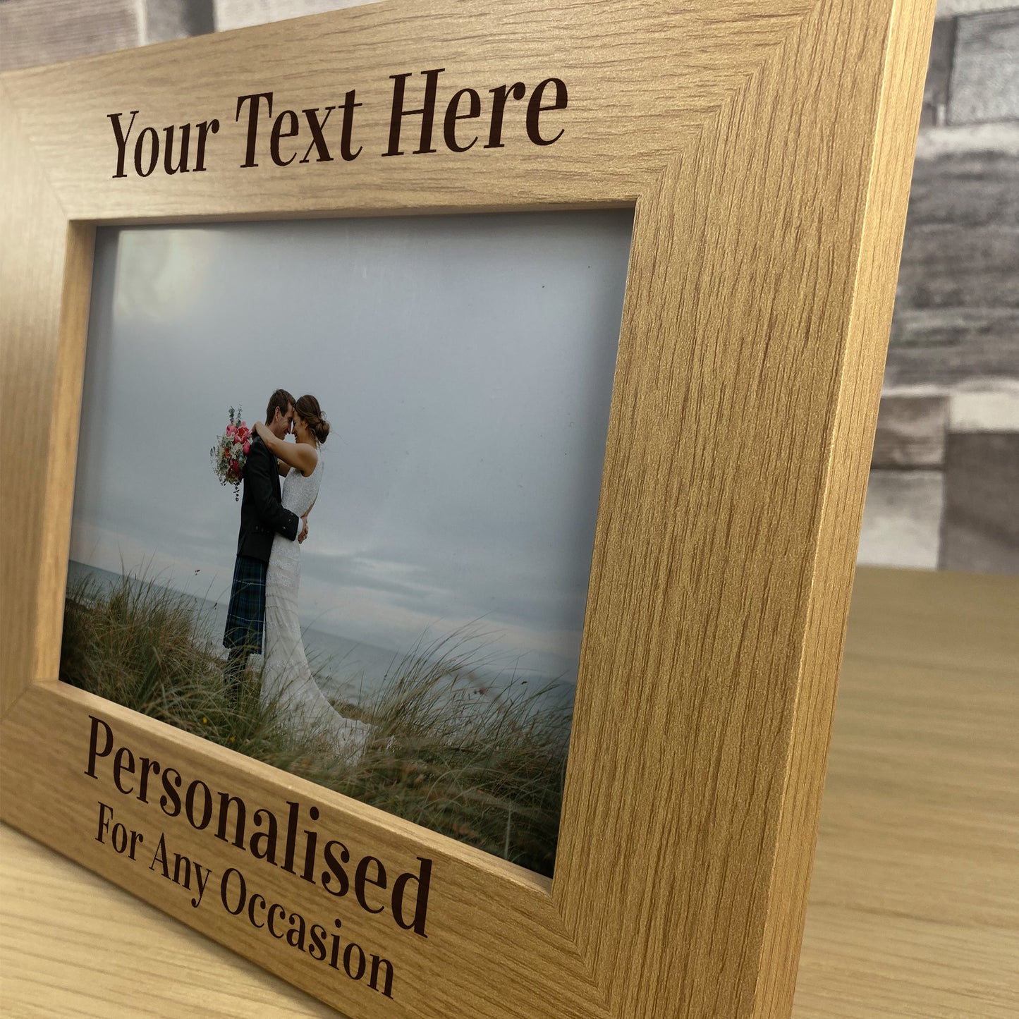 Personalised Wooden Photo Frame Engraved 7x5 Frame Custom