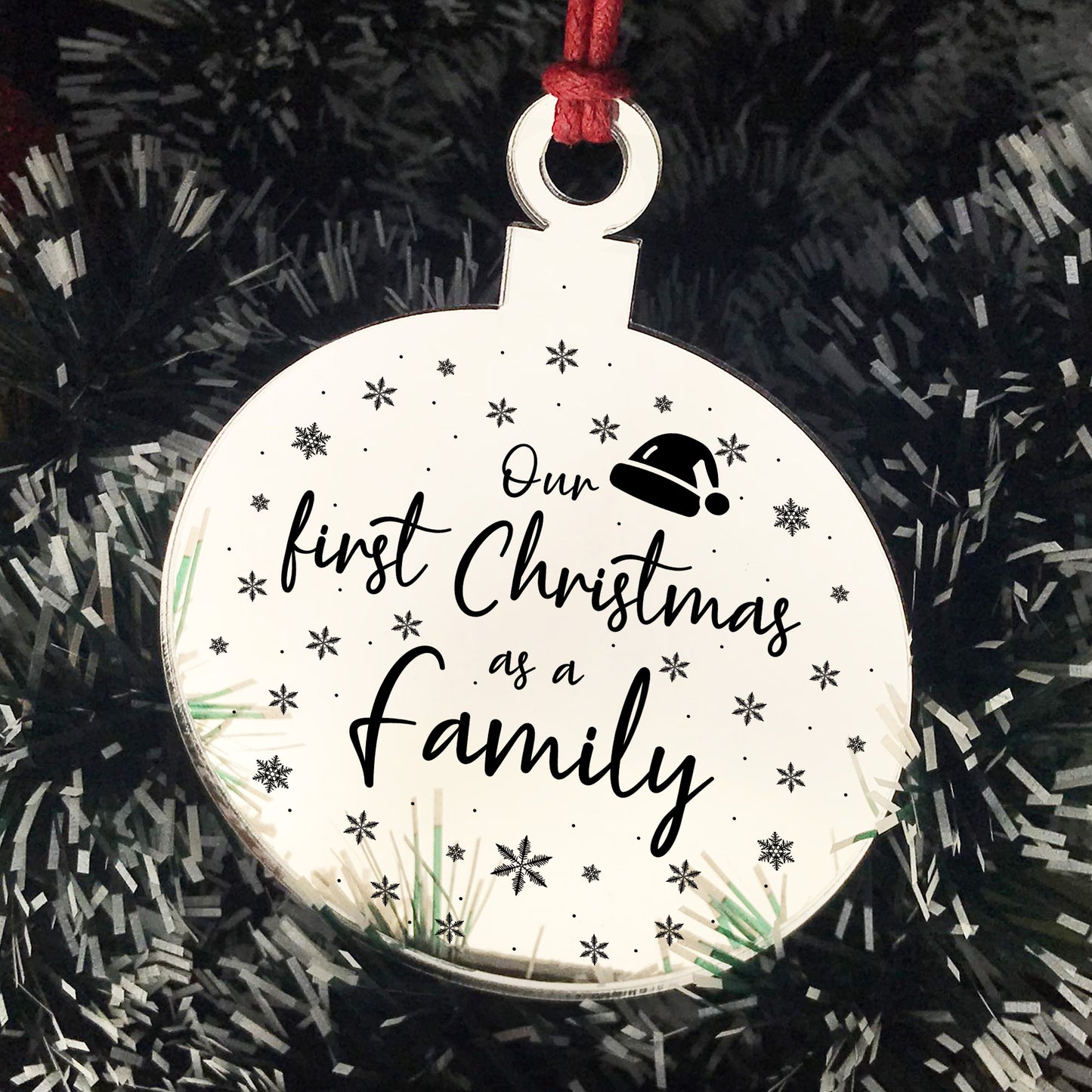 1st Christmas As A Family Engraved Tree Decoration Babys 1st Xma