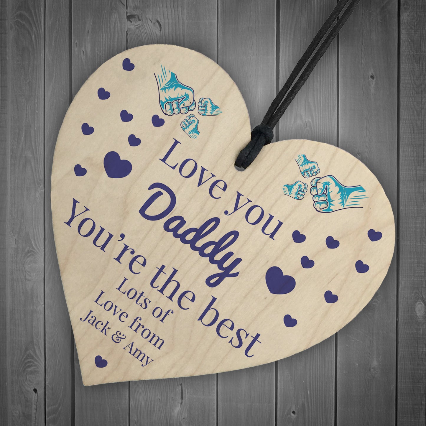 Personalised Fathers Day Gift For Daddy Team Fist Bump Daughter