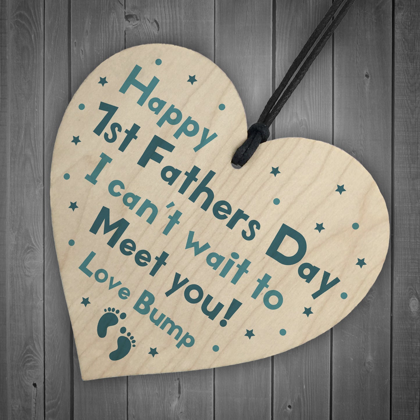 First 1st Fathers Day Gifts Wooden Heart Novelty Gift For Dad