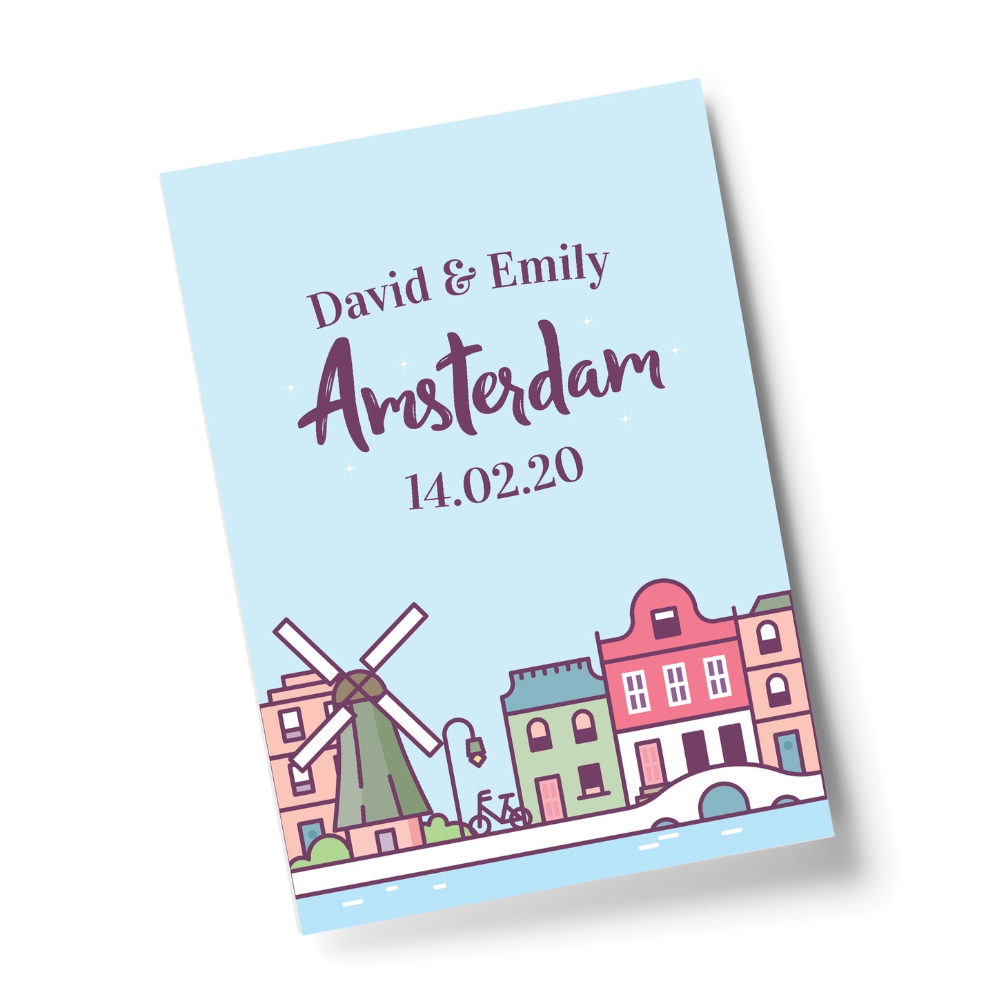 Personalised Amsterdam Print Holiday Reveal Travel Gift