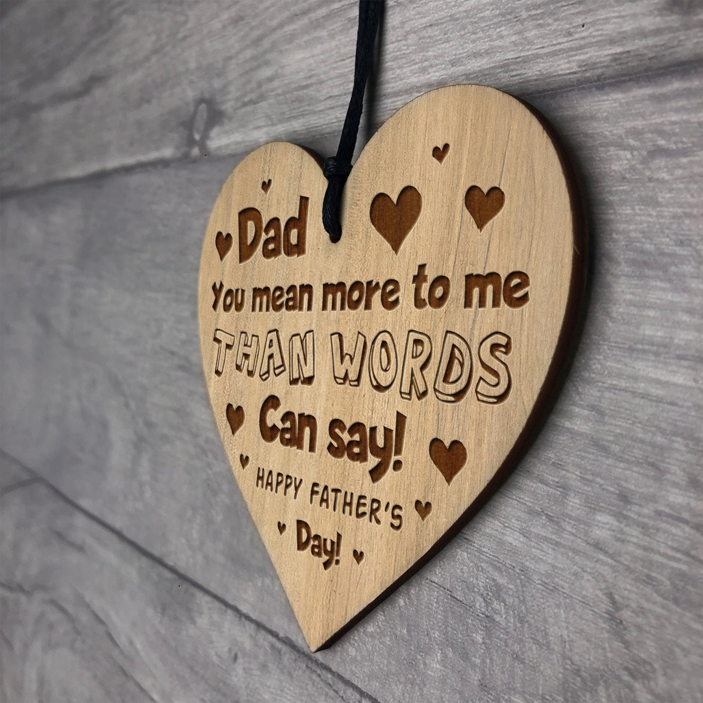 Happy Fathers Day Gift For Dad Heart Engraved Sign Gifts