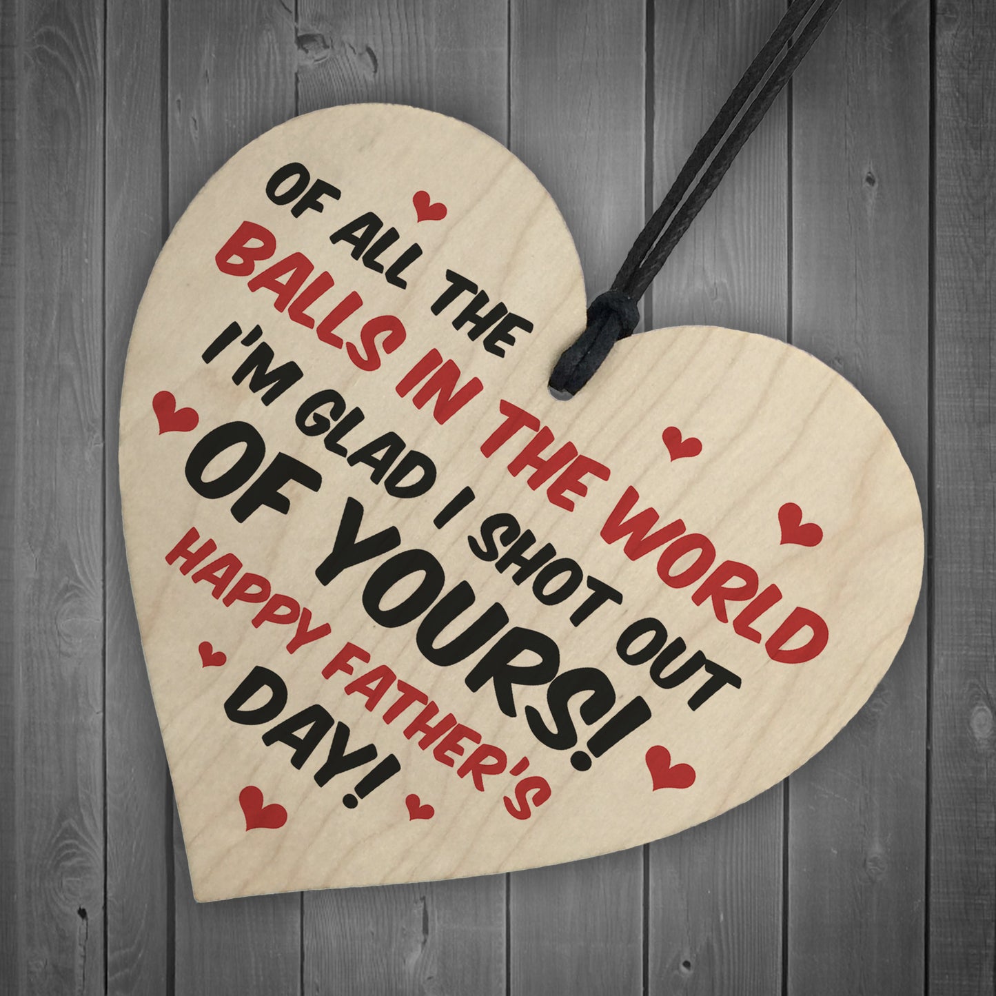 Funny Fathers Day Gift For Dad Wood Heart Rude Dad Gift For Him