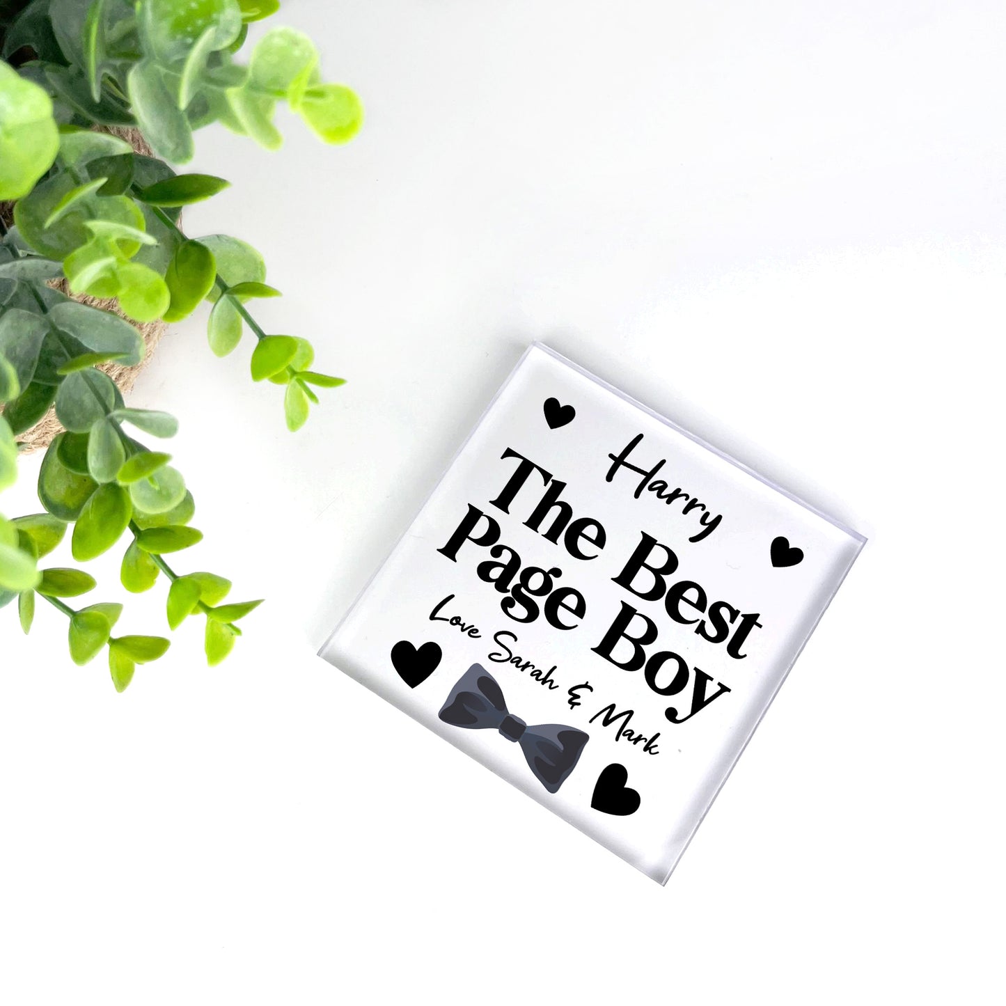 Thank You Gift For Page Boy Personalised Acrylic Block Page Boy