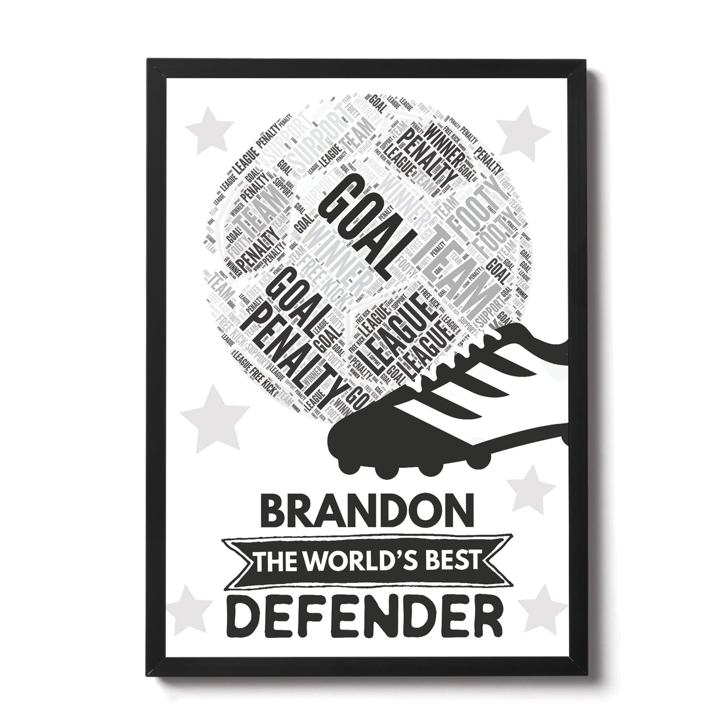 Personalised Football Word Art Print Footballer Football Team