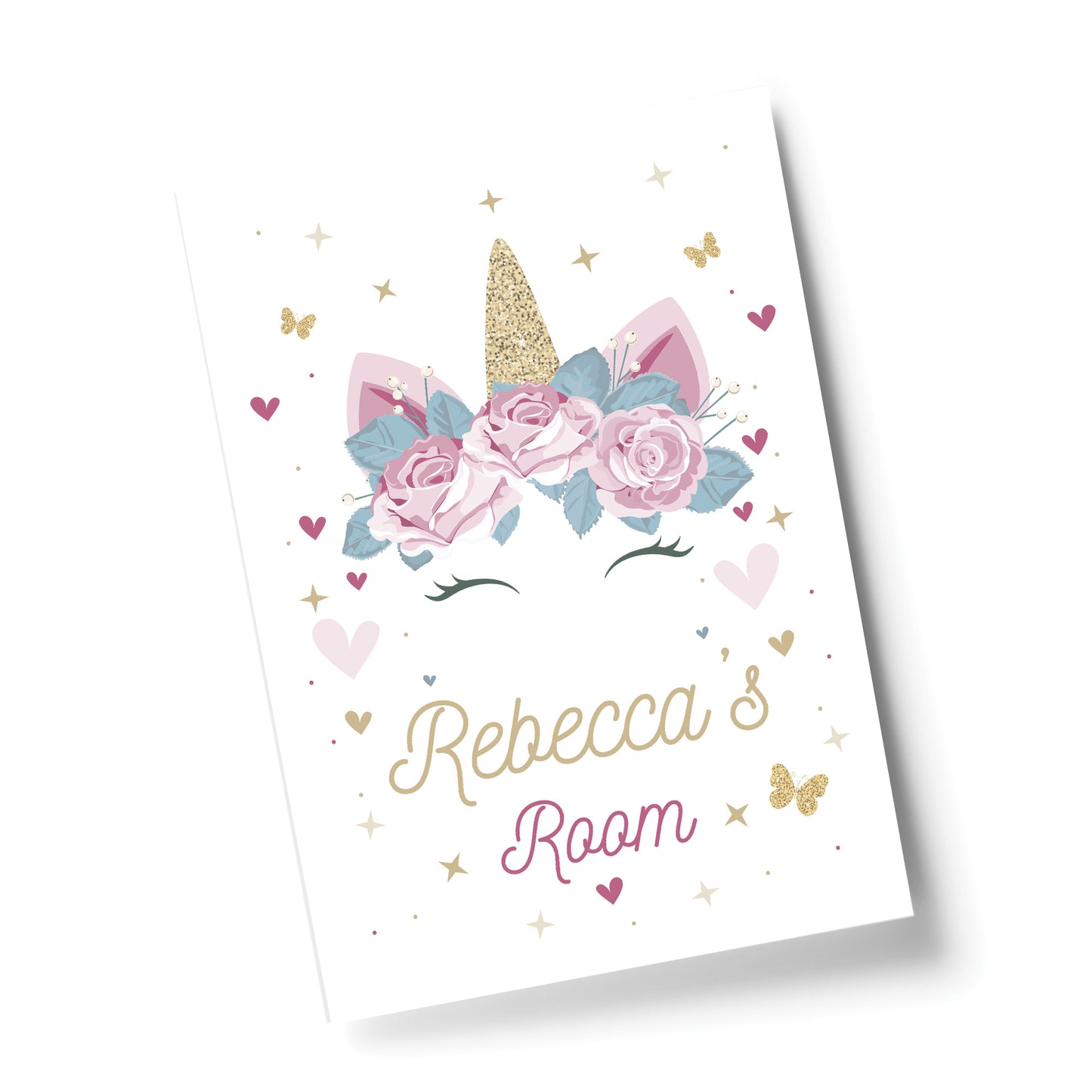 Girl Bedroom Sign Personalised Unicorn Nursery Print Gift