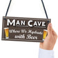 Man Cave Hydrate Beer Alcohol Funny Home Bar Gift Hanging Plaque