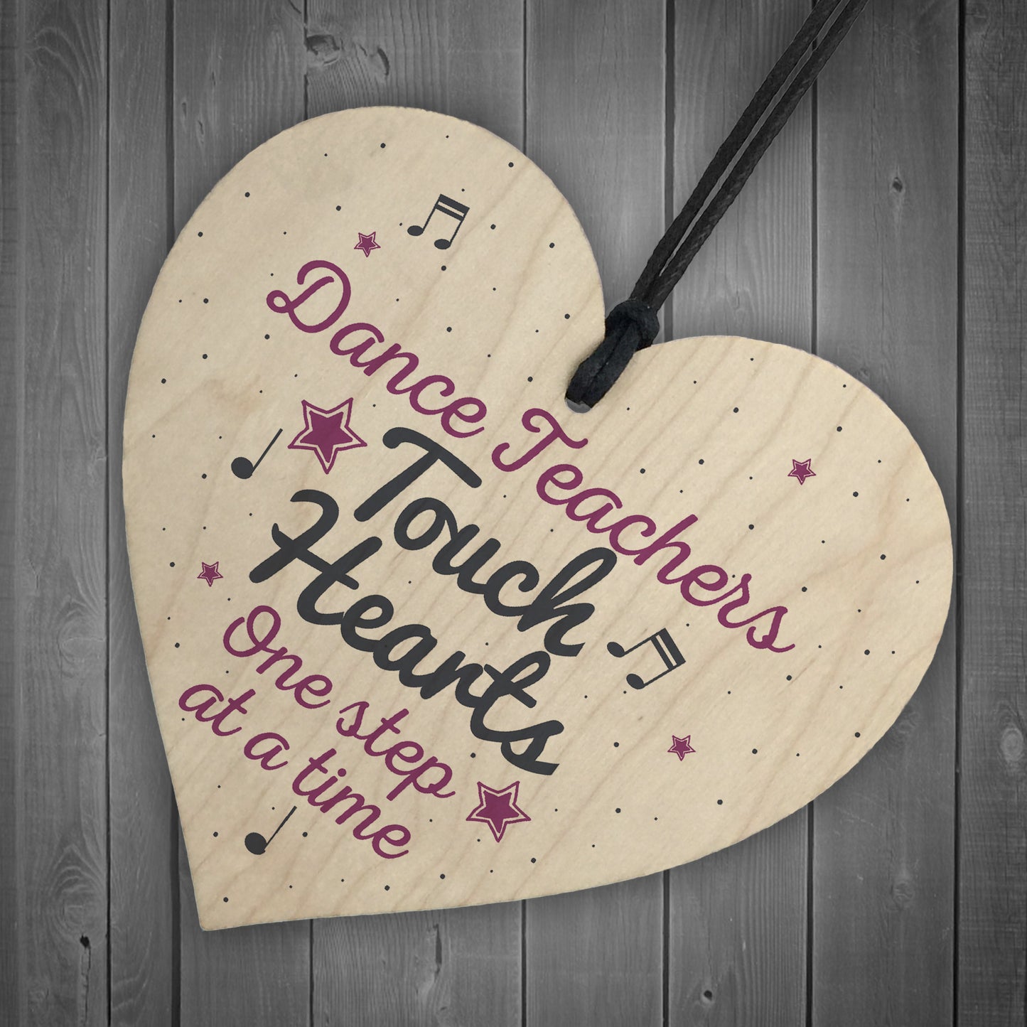 Handmade Wooden Heart Thank You Dance Teacher Gift Birthday