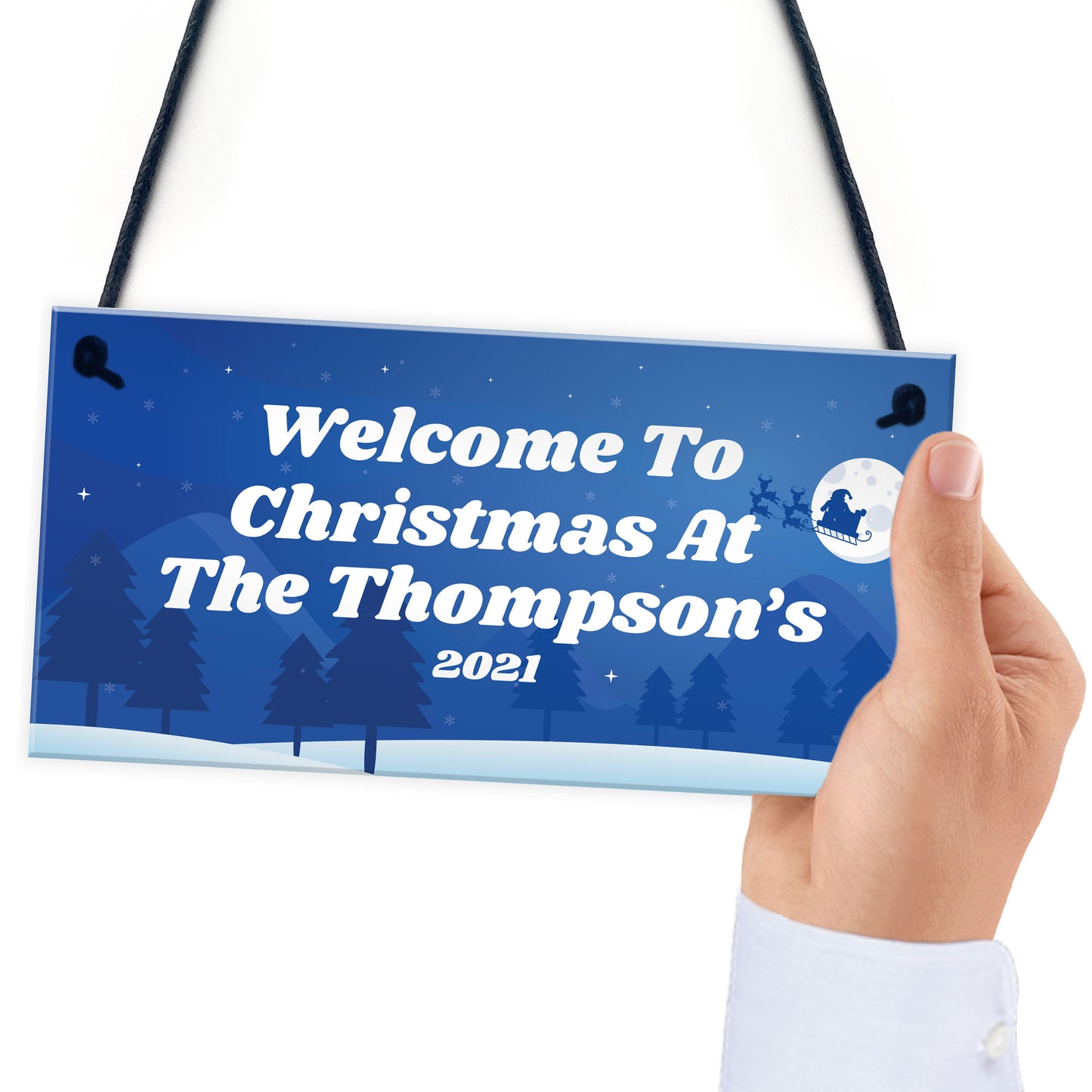 Personalised Christmas Decoration Welcome Sign Family Gift