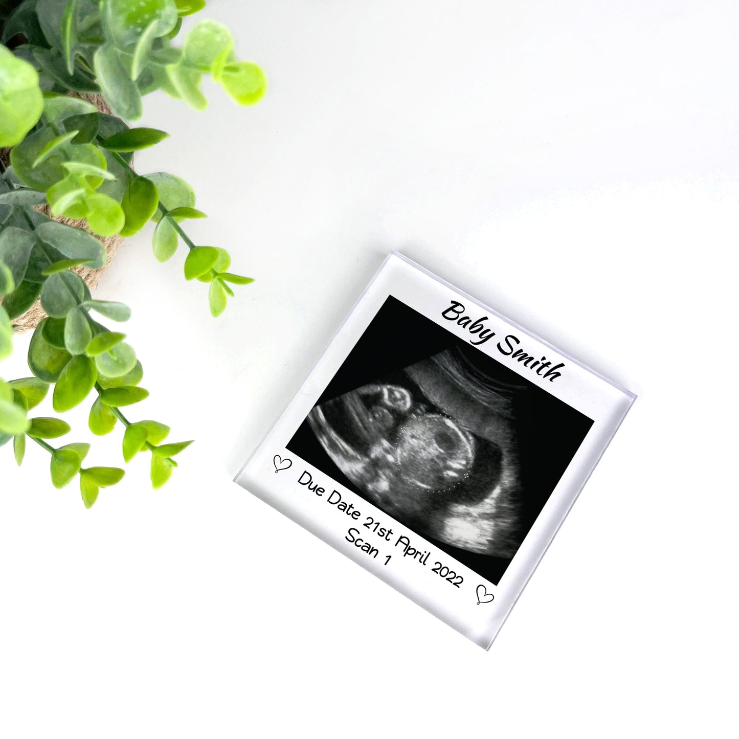 Personalised Baby Scan Acrylic Block Baby Announcement Gift