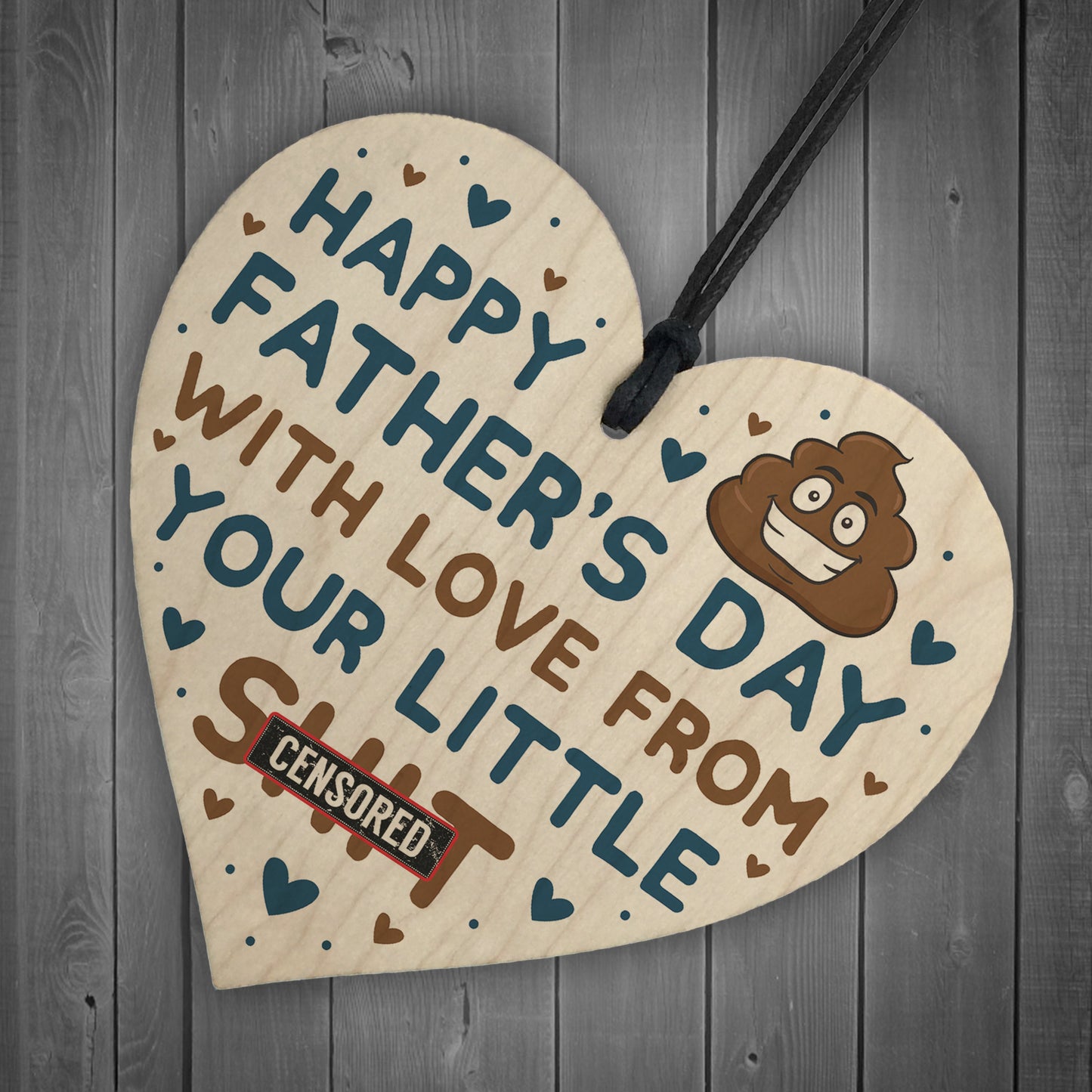 Funny Fathers Day Gift For Dad Daddy Step Dad Wooden Heart