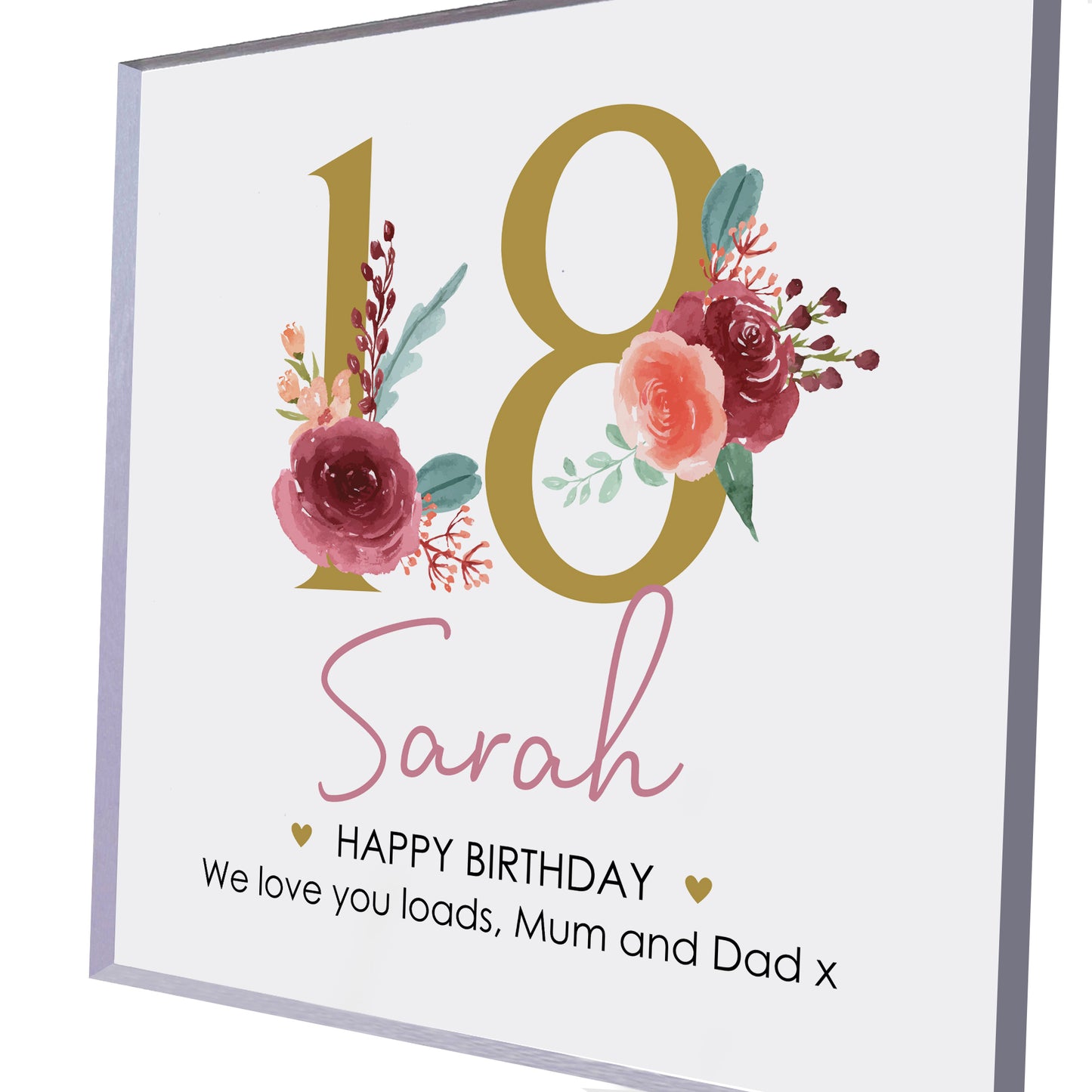 PERSONALISED 18th Birthday Gifts Girls Daughter Her Clear Block