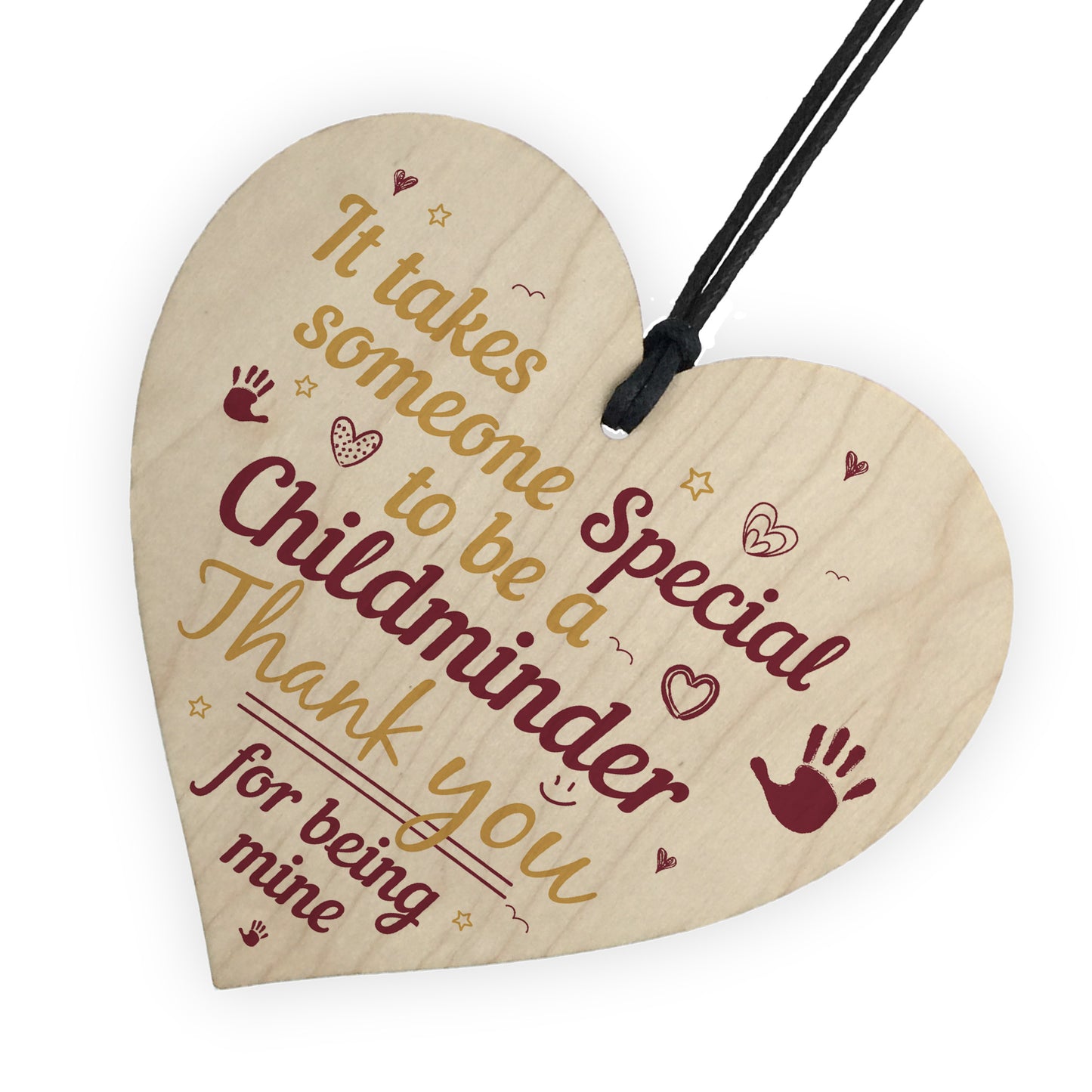 Special Childminder Wooden Heart Babysitter Plaque ThankYou Sign