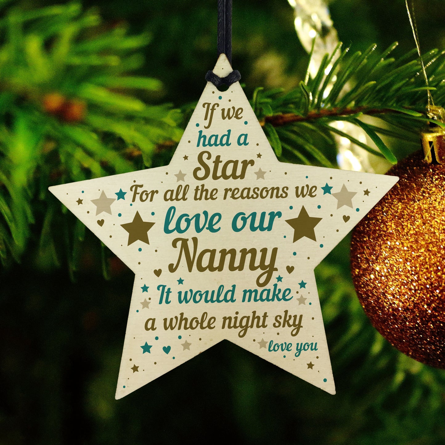 NANNY GIFTS Nanny Birthday Gift Wooden Star Plaque Mothers Day