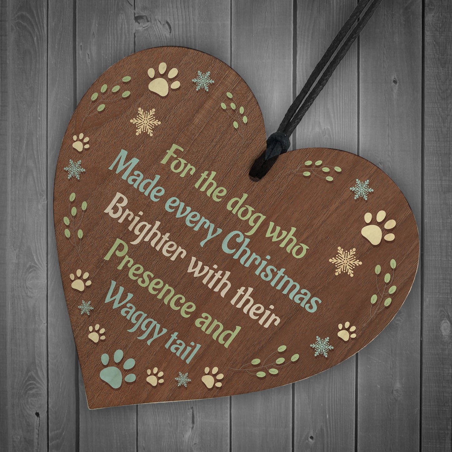 Pet Memorial For Christmas Tree Hanging Wood Bauble Dog Memorial