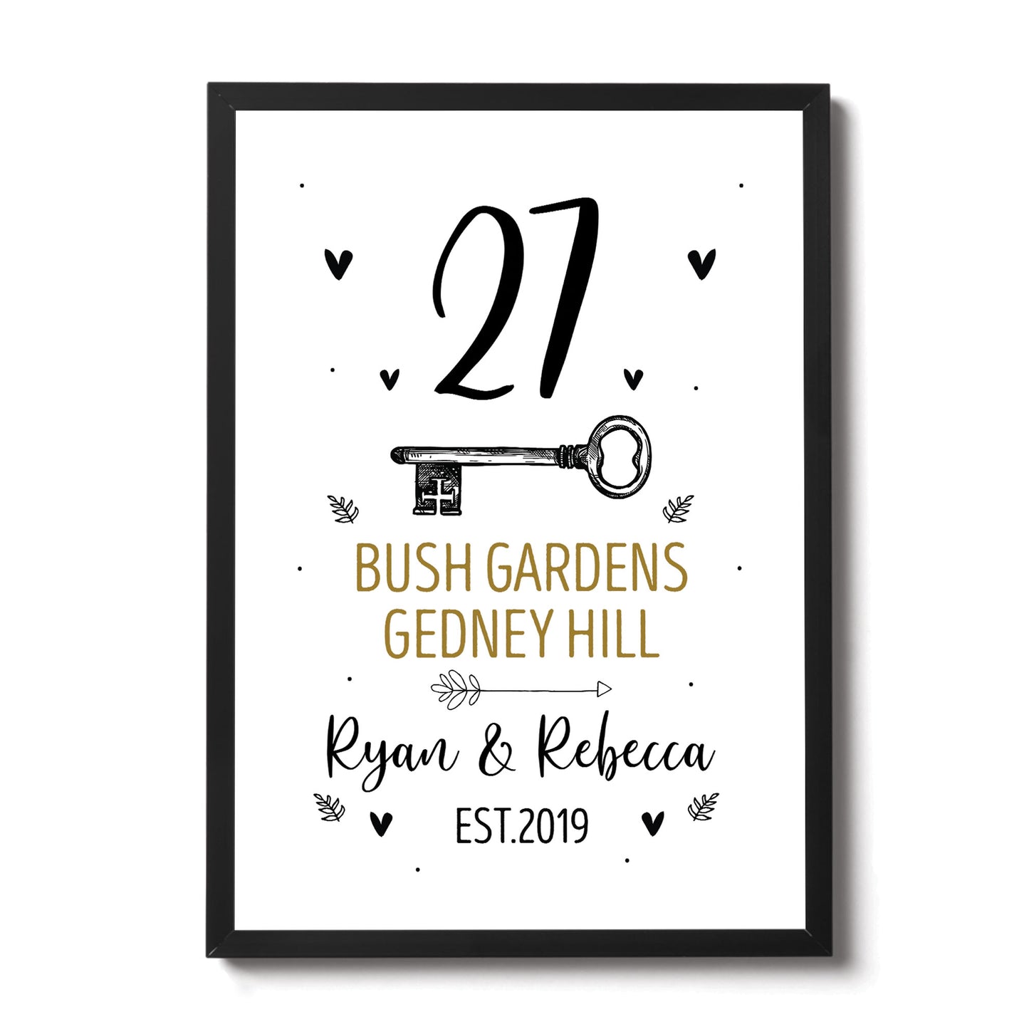 New Home Gift Personalised 1st First Home Home Decor Frame Print